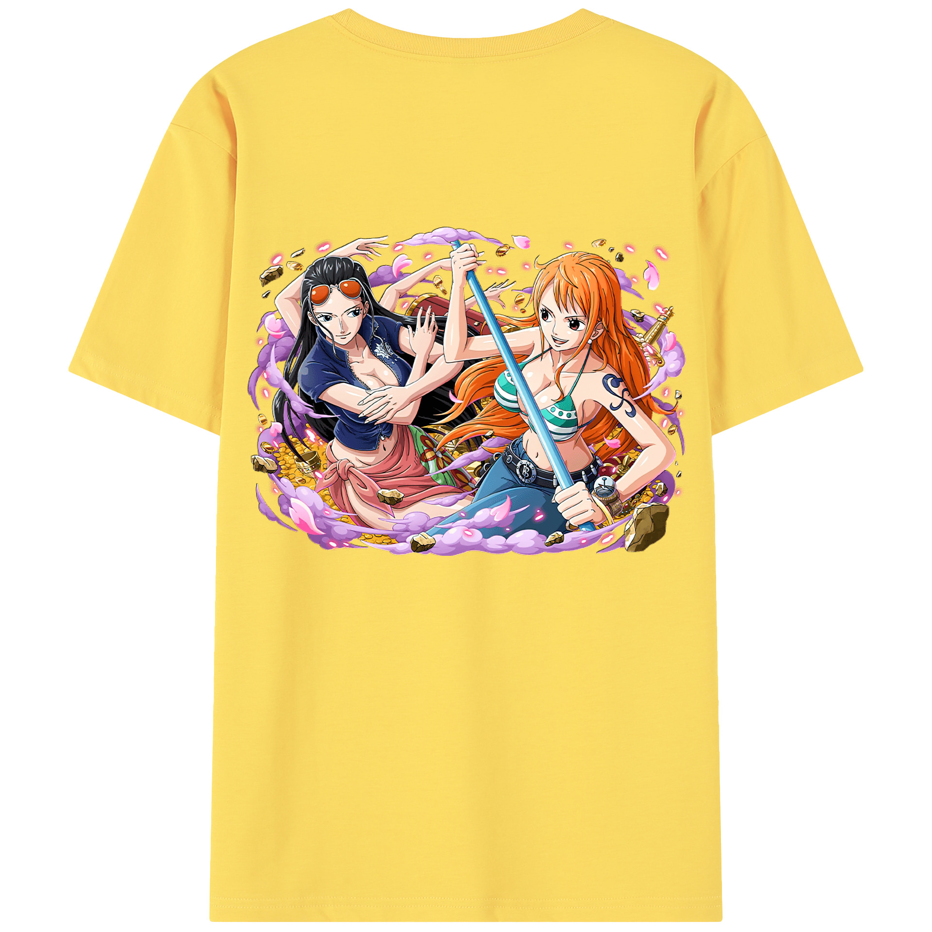 ワンピース ニコ・ロビン ONE PIECE Nico Robin 綿100％半袖Tシャツ（背面プリント）