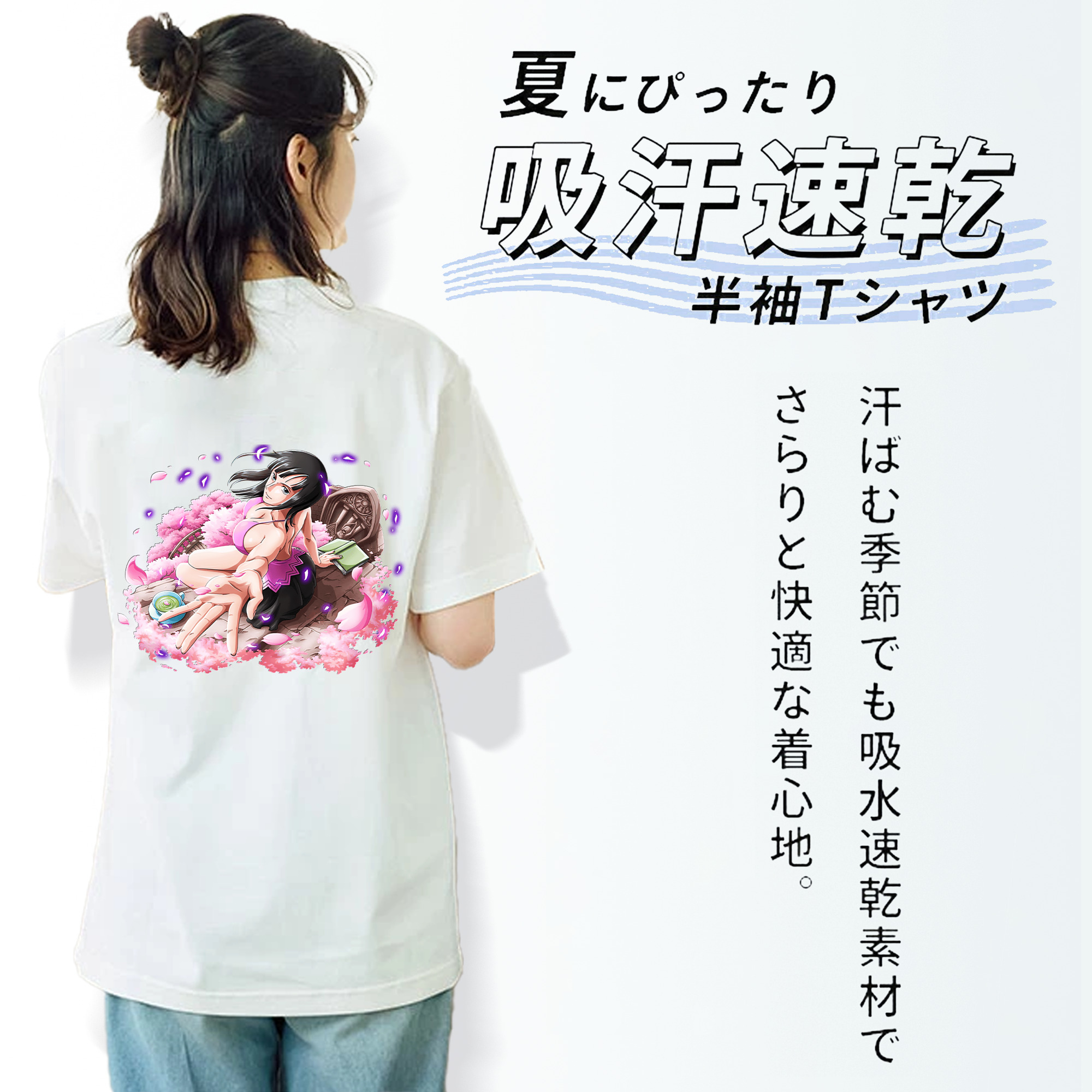 ワンピース ニコ・ロビン ONE PIECE Nico Robin 綿100％半袖Tシャツ（背面プリント）