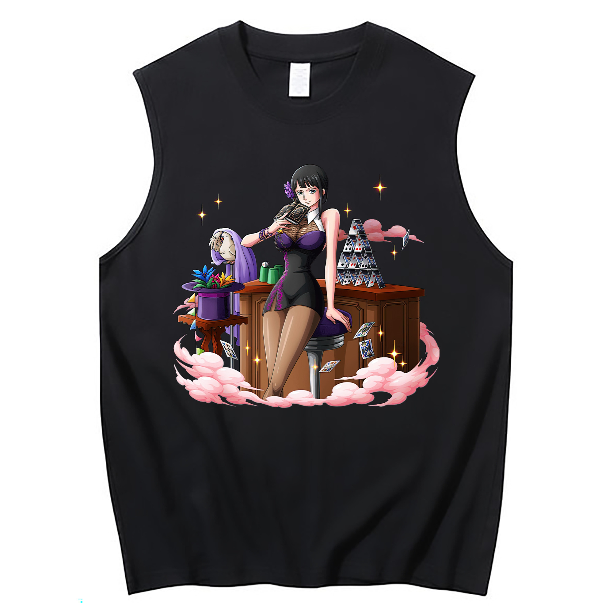 ワンピース ニコ・ロビン ONE PIECE Nico Robin コットン100％タンクトップ（フロントプリント）