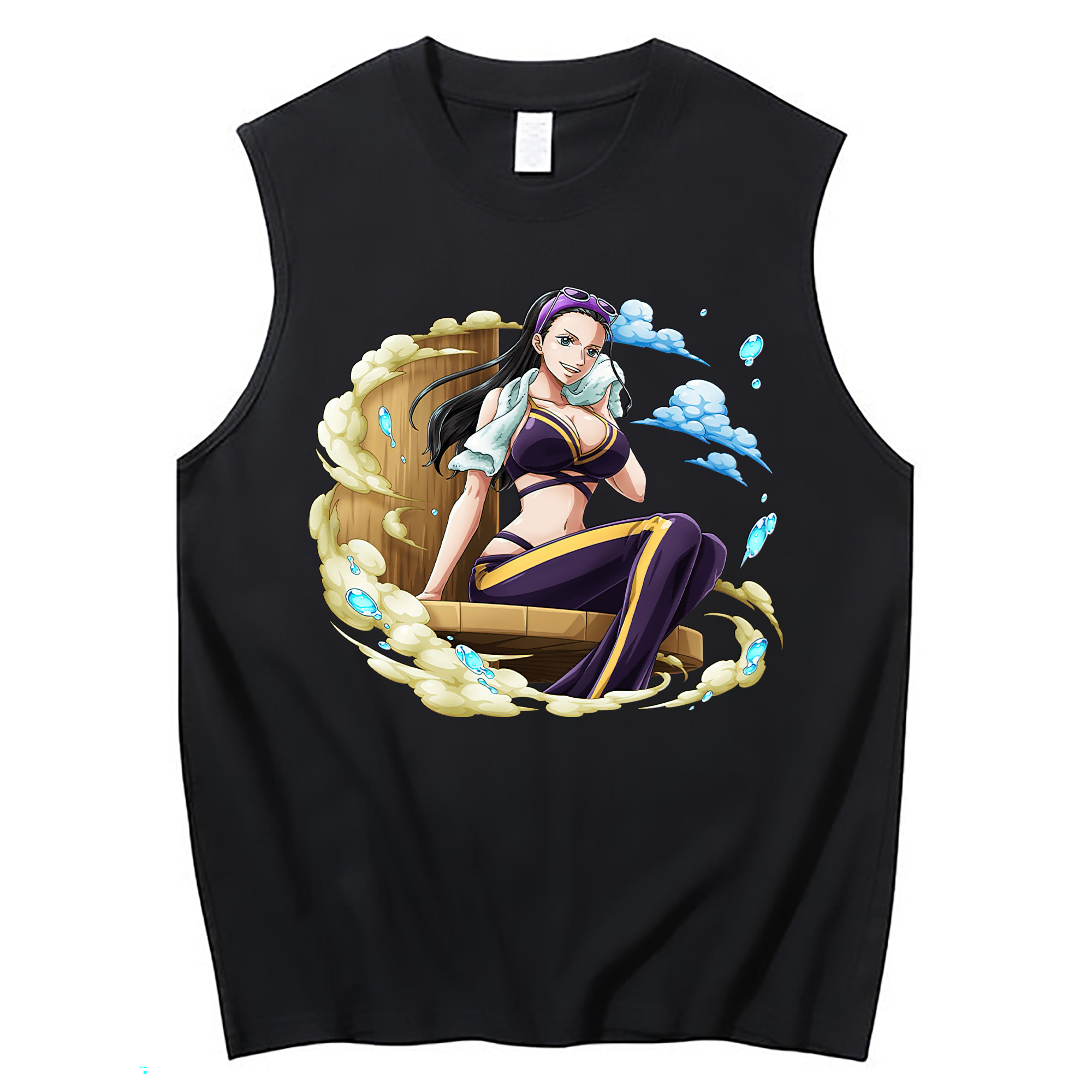 ワンピース ニコ・ロビン ONE PIECE Nico Robin コットン100％タンクトップ（フロントプリント）