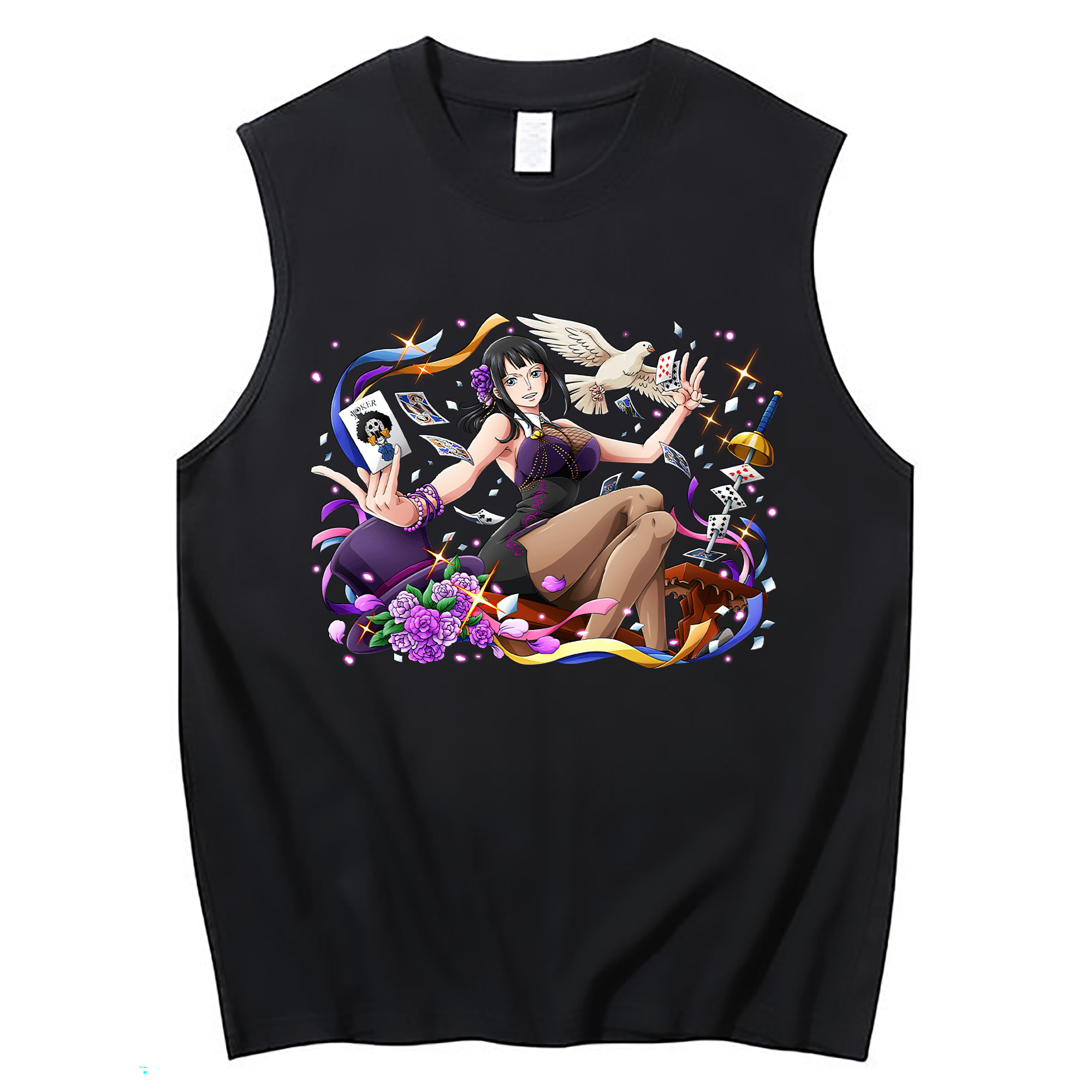 ワンピース ニコ・ロビン ONE PIECE Nico Robin コットン100％タンクトップ（フロントプリント）