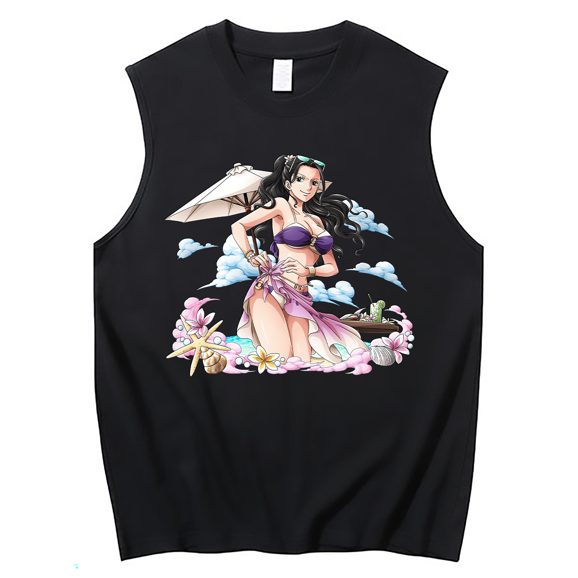 ワンピース ニコ・ロビン ONE PIECE Nico Robin コットン100％タンクトップ（フロントプリント）