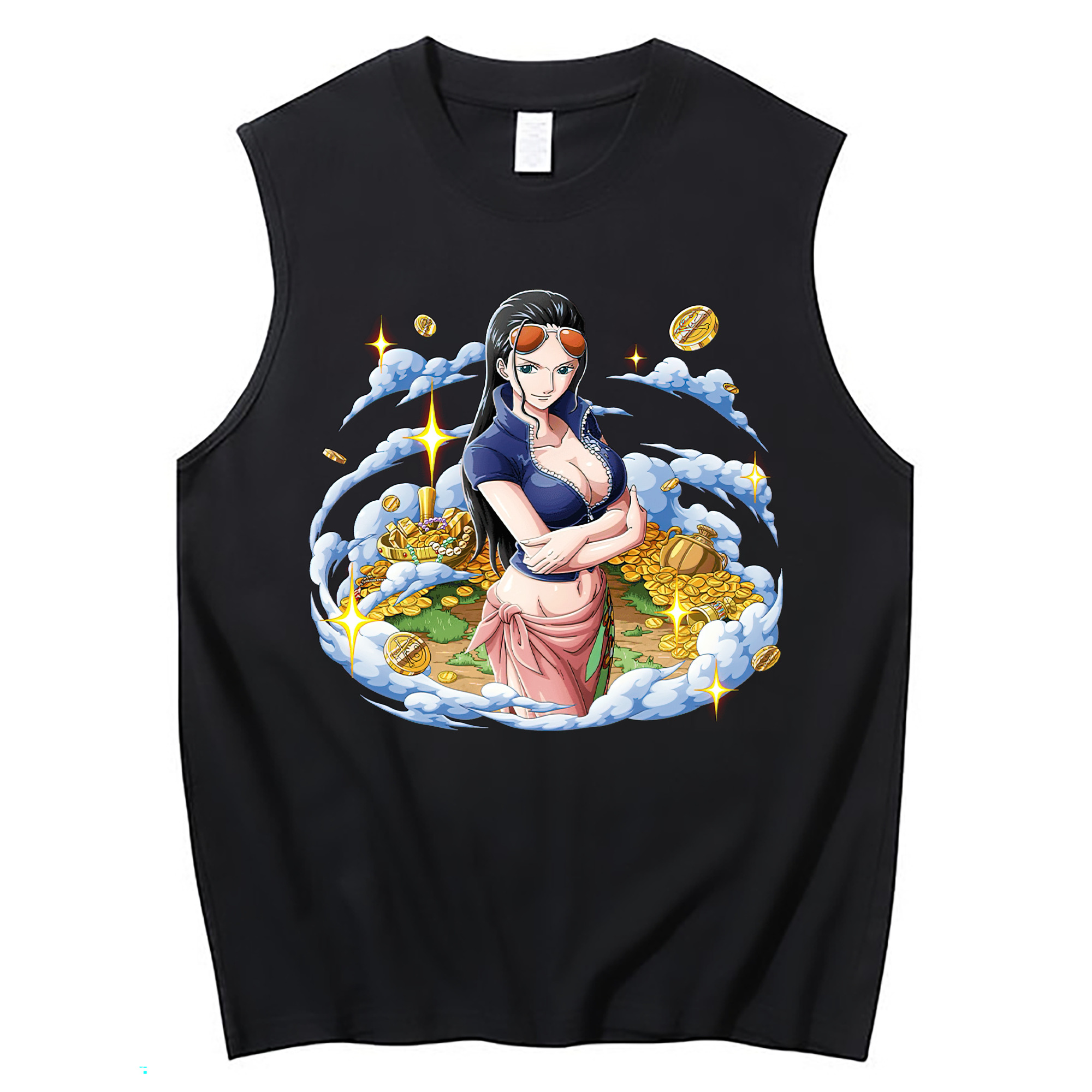 ワンピース ニコ・ロビン ONE PIECE Nico Robin コットン100％タンクトップ（フロントプリント）