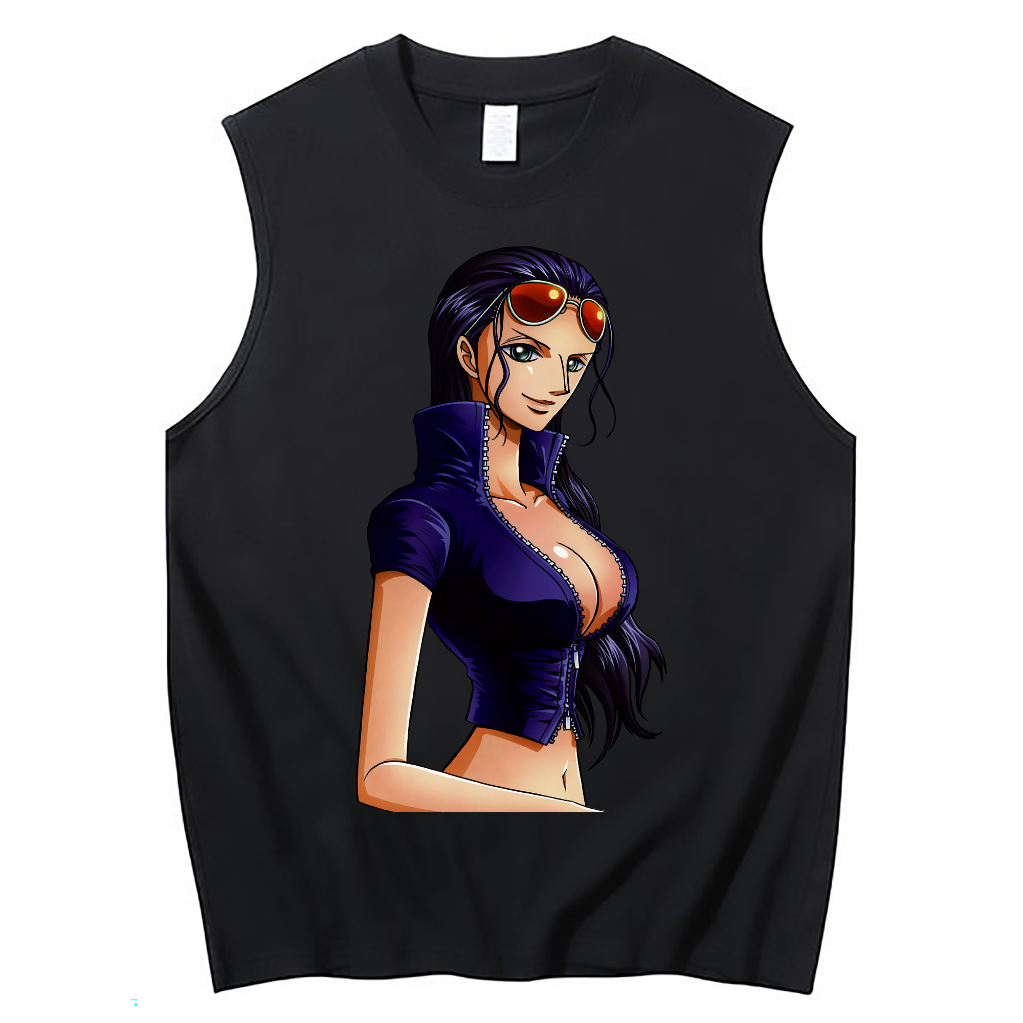 （画像用） ワンピース ニコ・ロビン ONE PIECE Nico Robin コットン100％タンクトップ（フロントプリント）