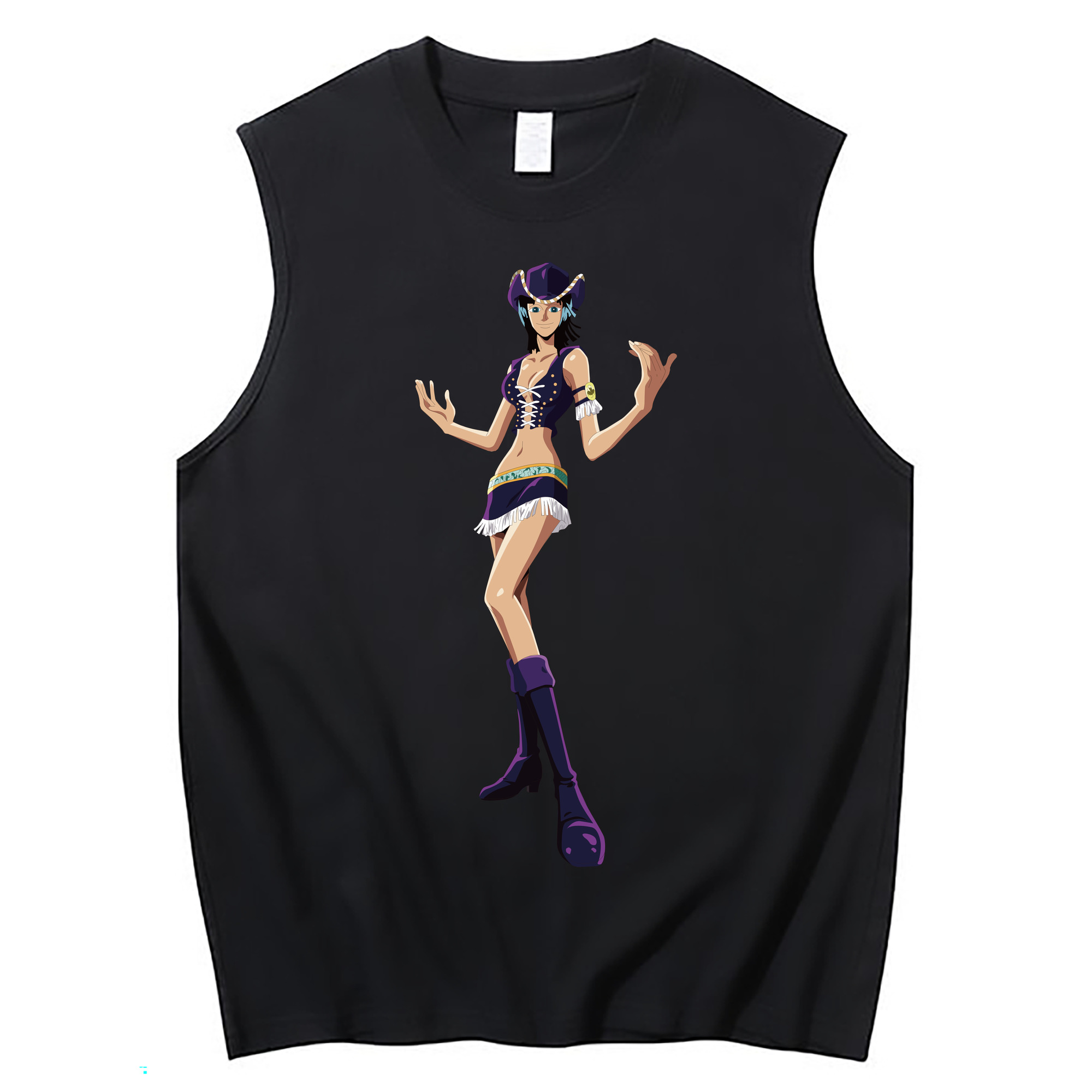ワンピース ニコ・ロビン ONE PIECE Nico Robin コットン100％タンクトップ（フロントプリント）