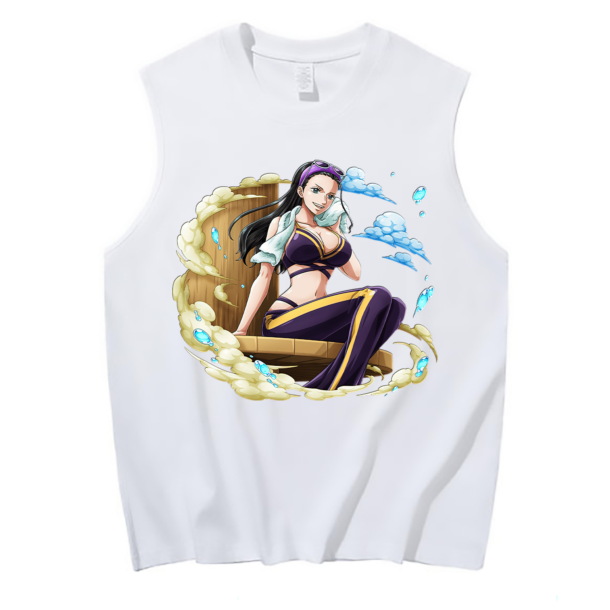 ワンピース ニコ・ロビン ONE PIECE Nico Robin コットン100％タンクトップ（フロントプリント）