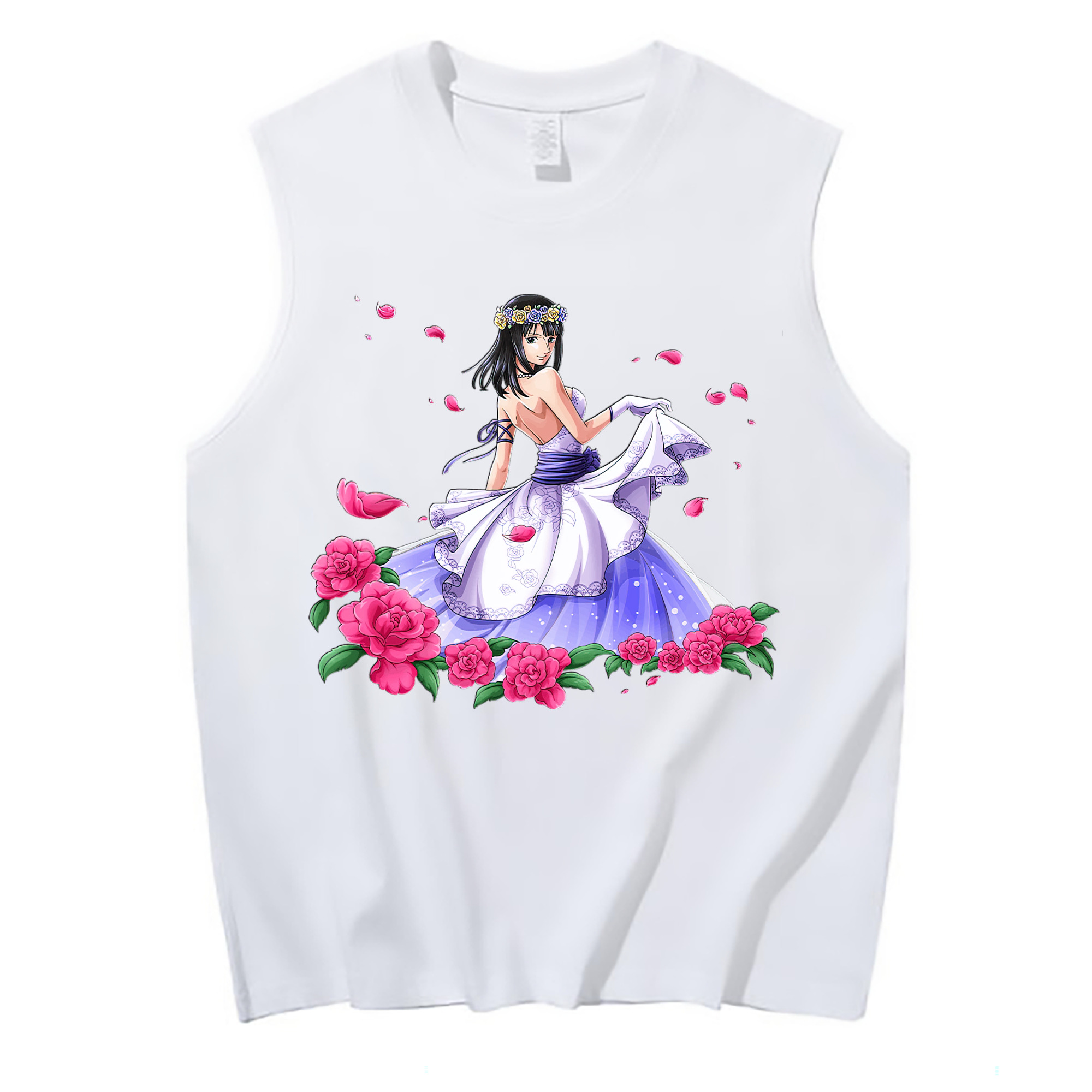 ワンピース ニコ・ロビン ONE PIECE Nico Robin コットン100％タンクトップ（フロントプリント）