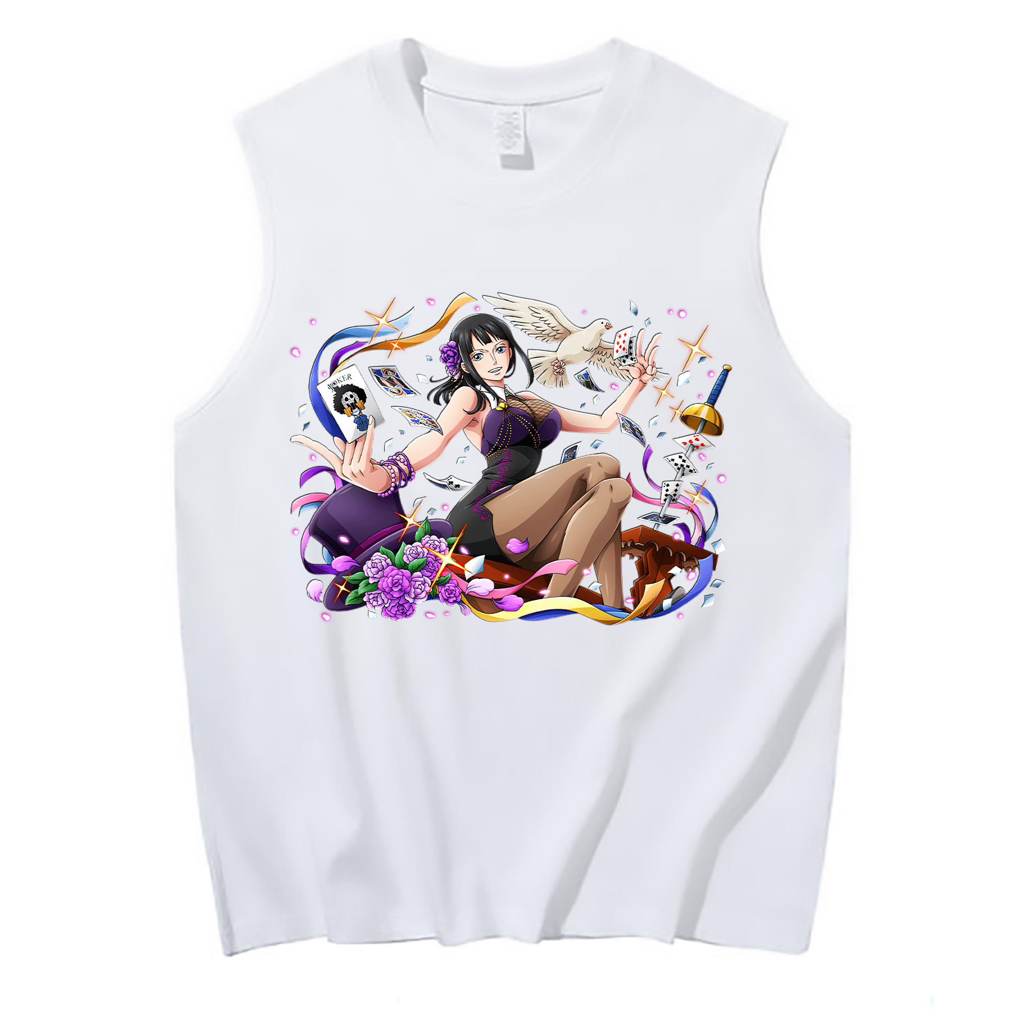 ワンピース ニコ・ロビン ONE PIECE Nico Robin コットン100％タンクトップ（フロントプリント）