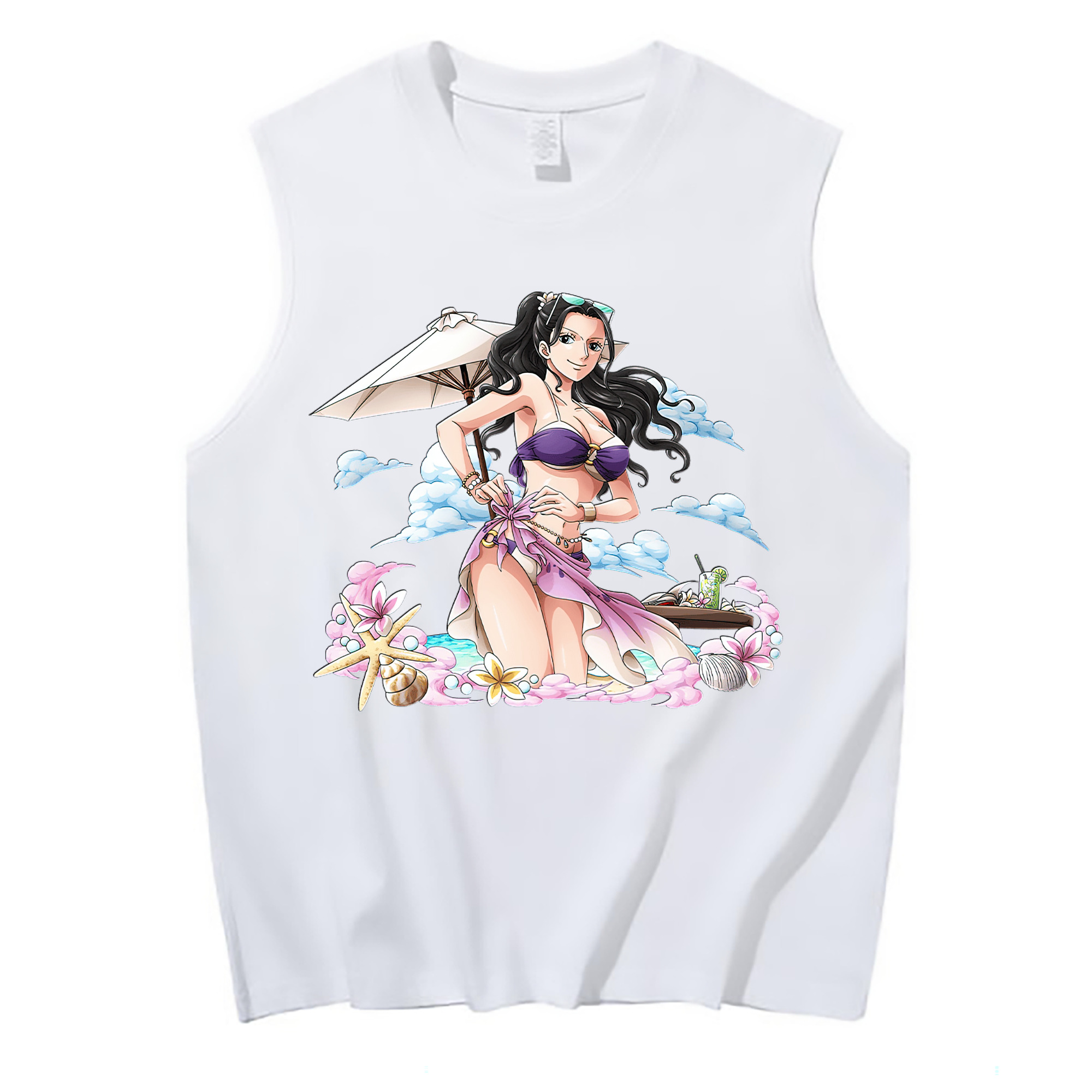 ワンピース ニコ・ロビン ONE PIECE Nico Robin コットン100％タンクトップ（フロントプリント）