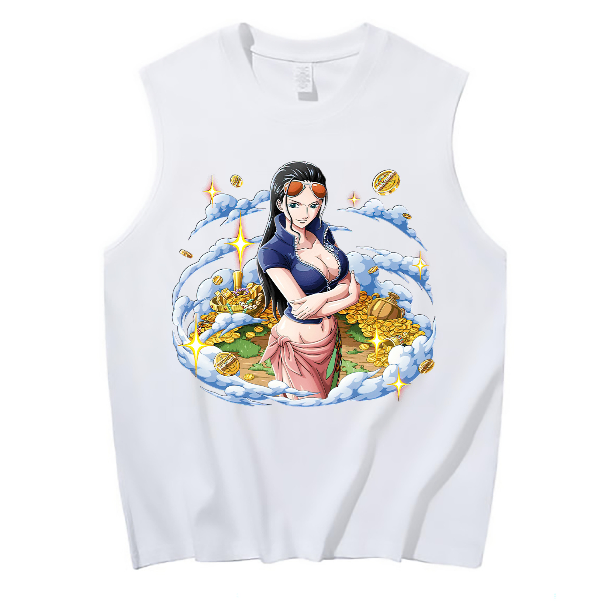 ワンピース ニコ・ロビン ONE PIECE Nico Robin コットン100％タンクトップ（フロントプリント）