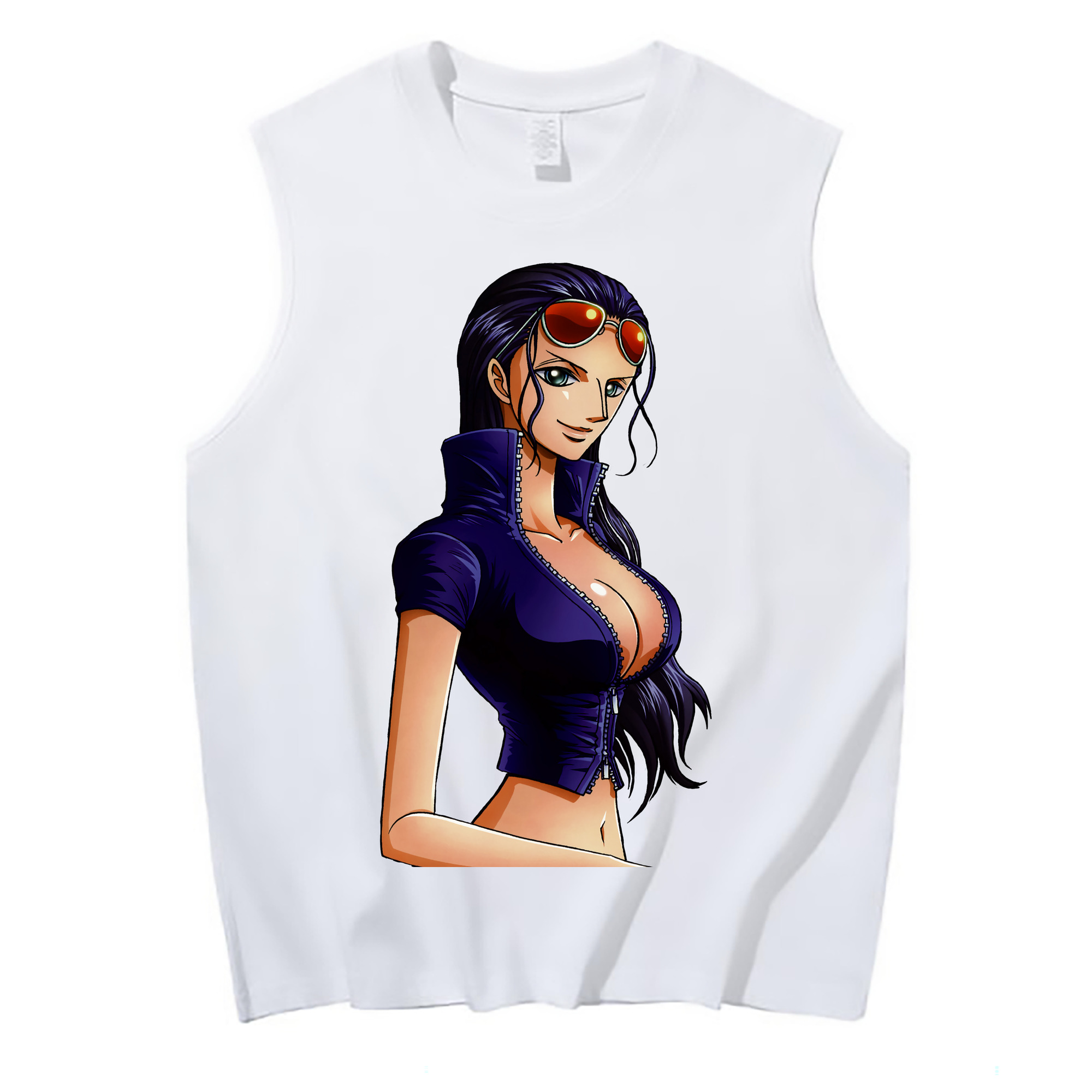 （画像用） ワンピース ニコ・ロビン ONE PIECE Nico Robin コットン100％タンクトップ（フロントプリント）