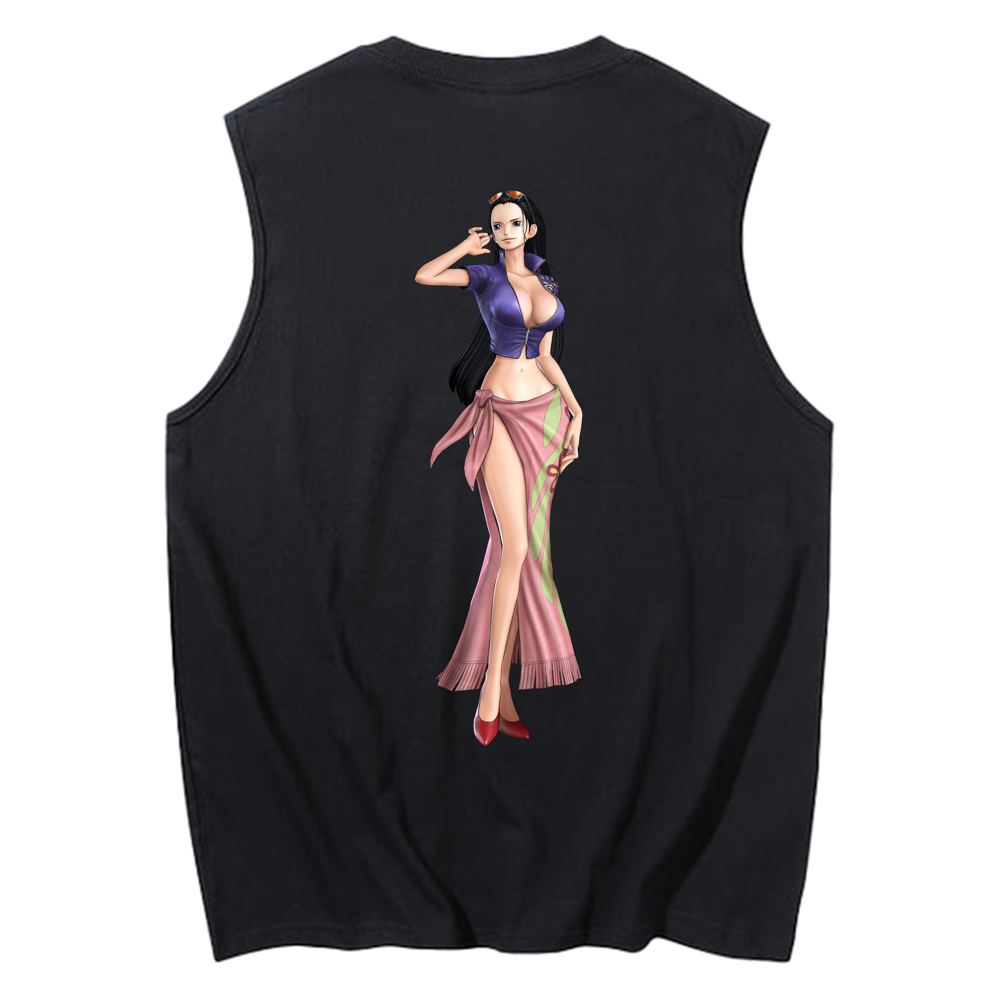 ワンピース ニコ・ロビン ONE PIECE Nico Robin コットン100％タンクトップ（背面プリント）