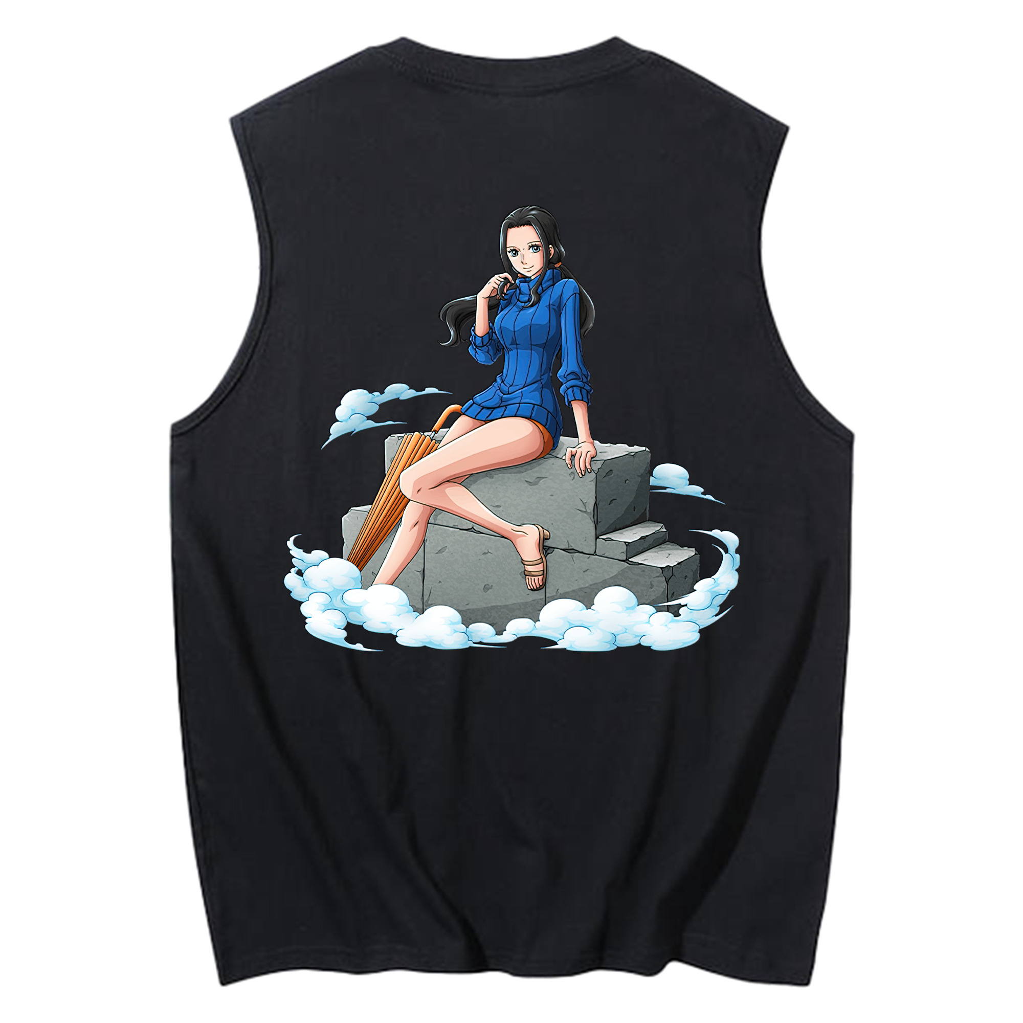ワンピース ニコ・ロビン ONE PIECE Nico Robin コットン100％タンクトップ（背面プリント）