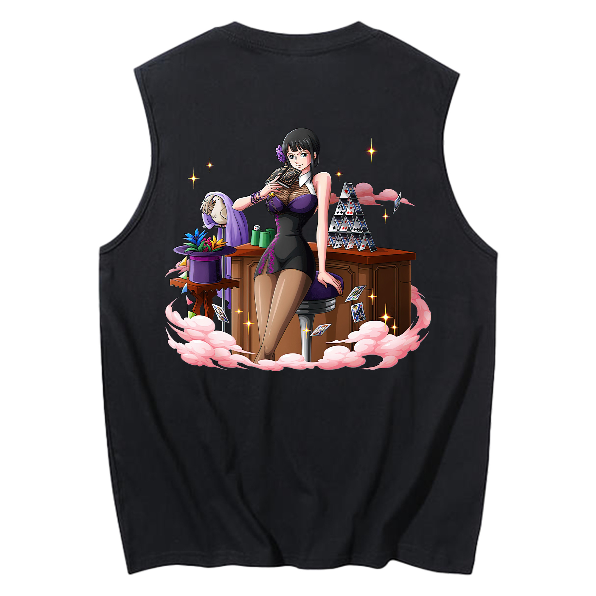 ワンピース ニコ・ロビン ONE PIECE Nico Robin コットン100％タンクトップ（背面プリント）
