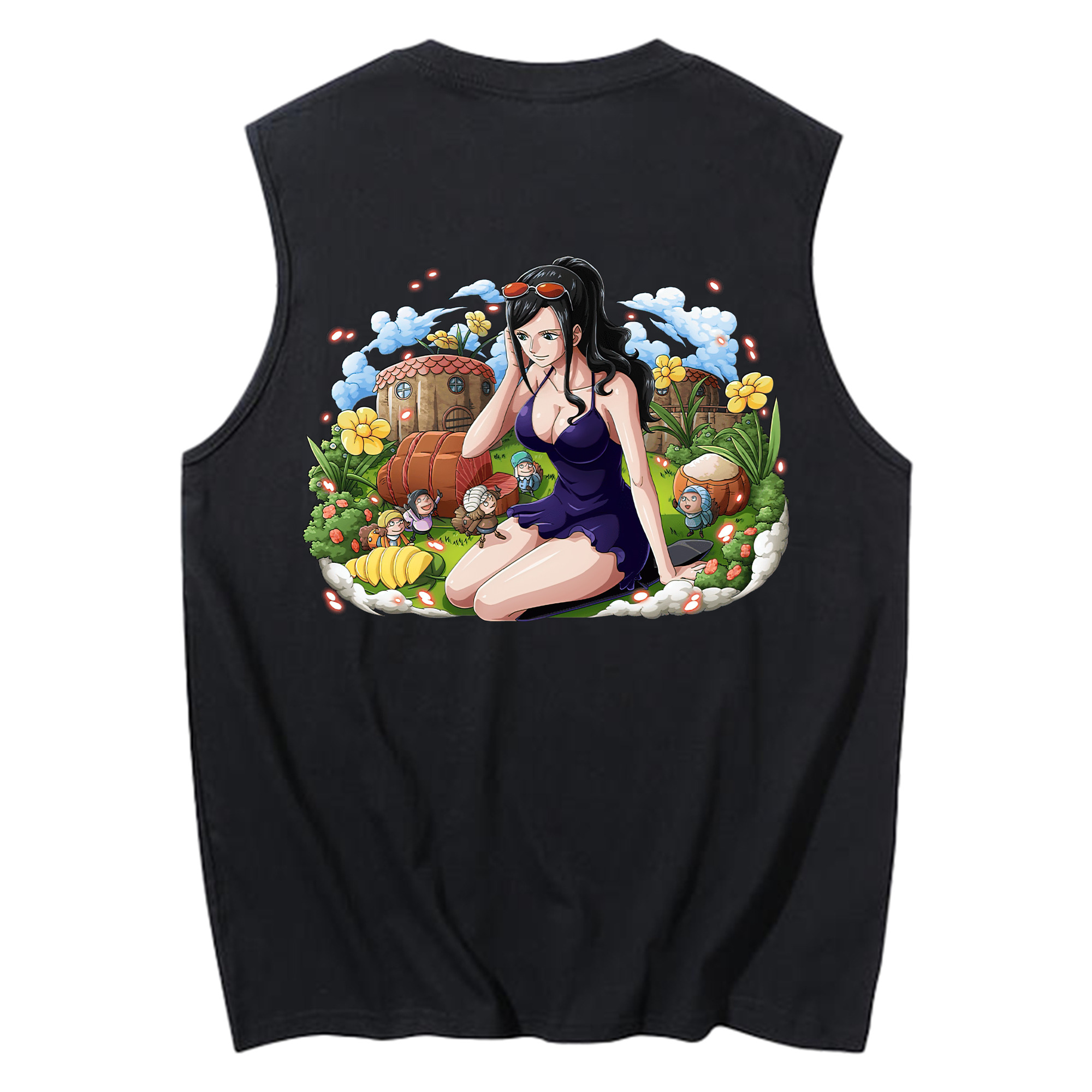 ワンピース ニコ・ロビン ONE PIECE Nico Robin コットン100％タンクトップ（背面プリント）
