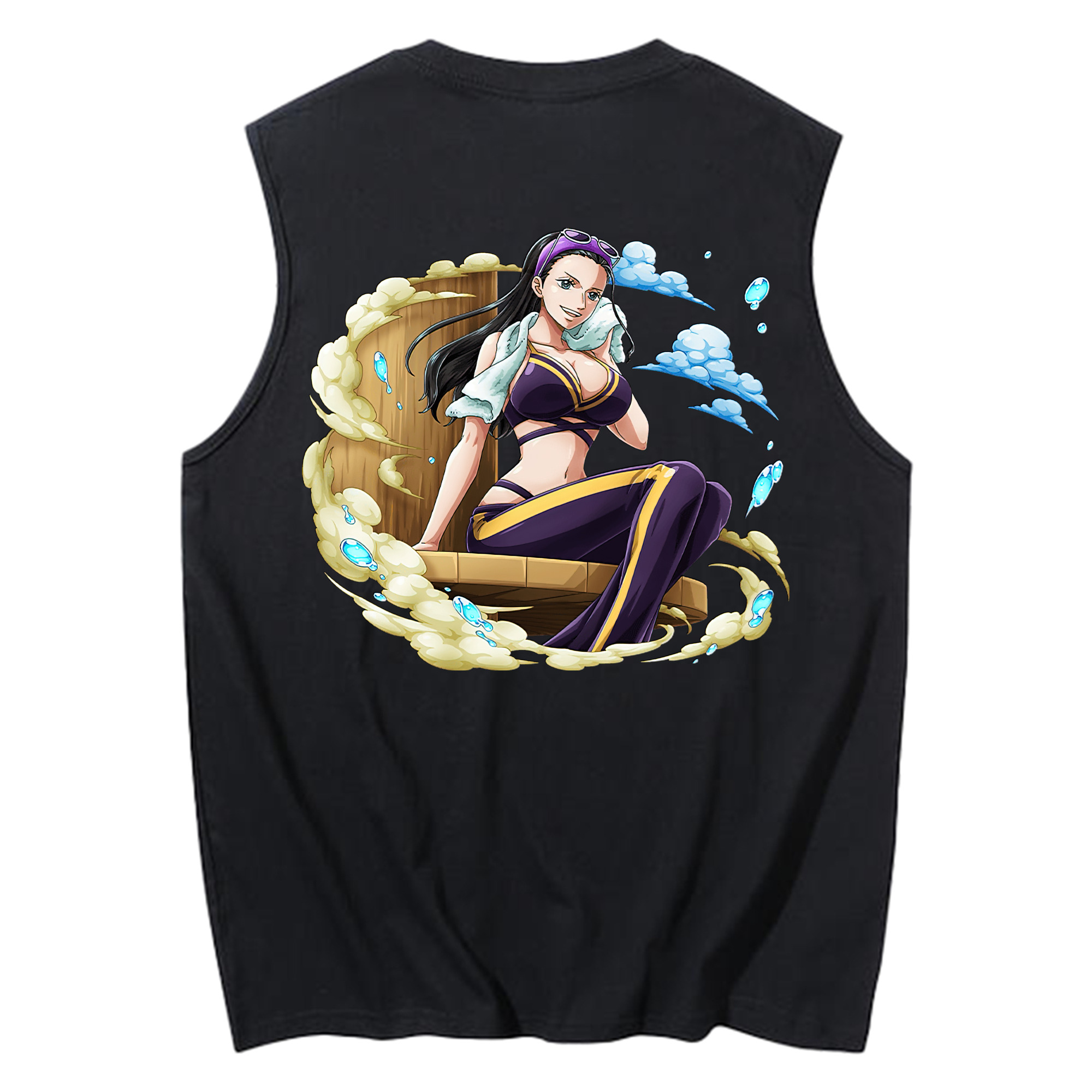 ワンピース ニコ・ロビン ONE PIECE Nico Robin コットン100％タンクトップ（背面プリント）