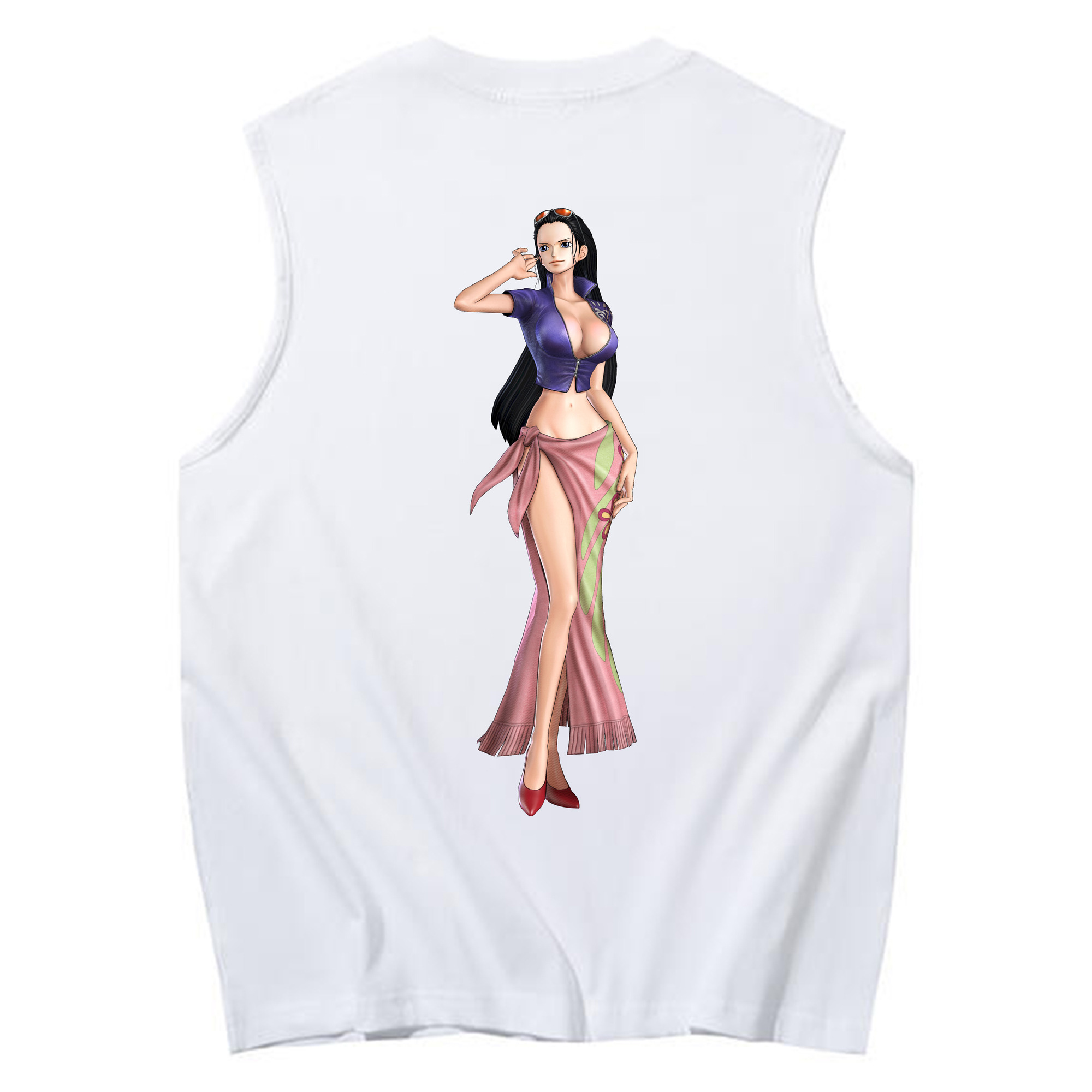 ワンピース ニコ・ロビン ONE PIECE Nico Robin コットン100％タンクトップ（背面プリント）