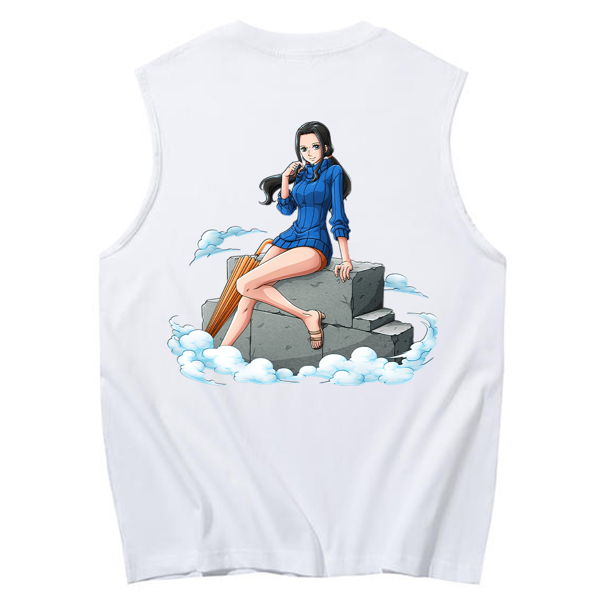 ワンピース ニコ・ロビン ONE PIECE Nico Robin コットン100％タンクトップ（背面プリント）