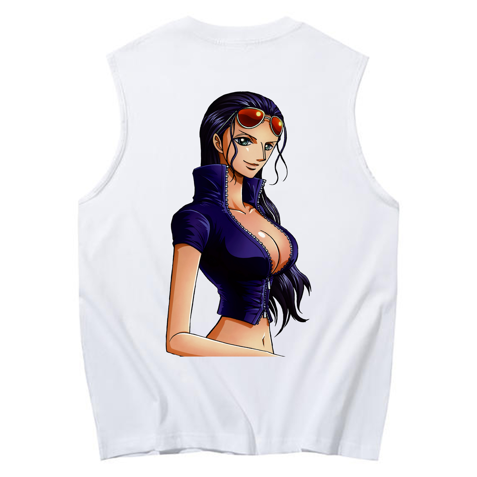 ワンピース ニコ・ロビン ONE PIECE Nico Robin コットン100％タンクトップ（背面プリント）