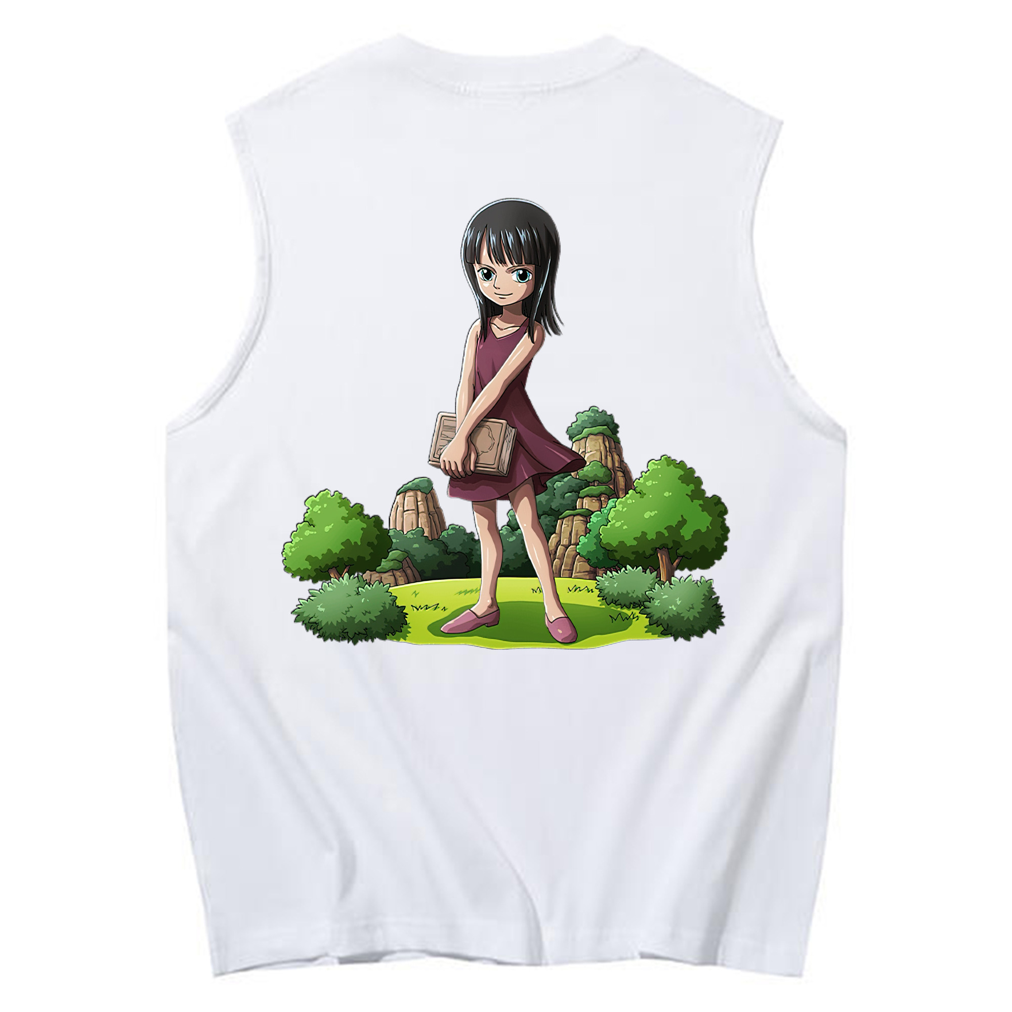 ワンピース ニコ・ロビン ONE PIECE Nico Robin コットン100％タンクトップ（背面プリント）