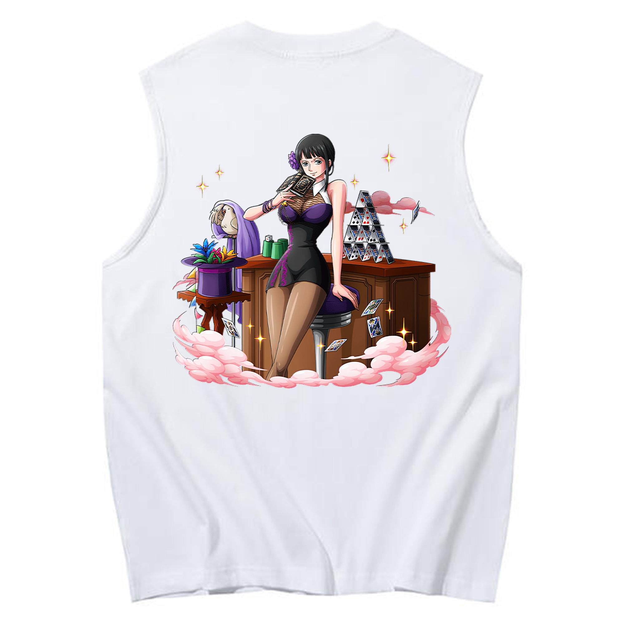 ワンピース ニコ・ロビン ONE PIECE Nico Robin コットン100％タンクトップ（背面プリント）