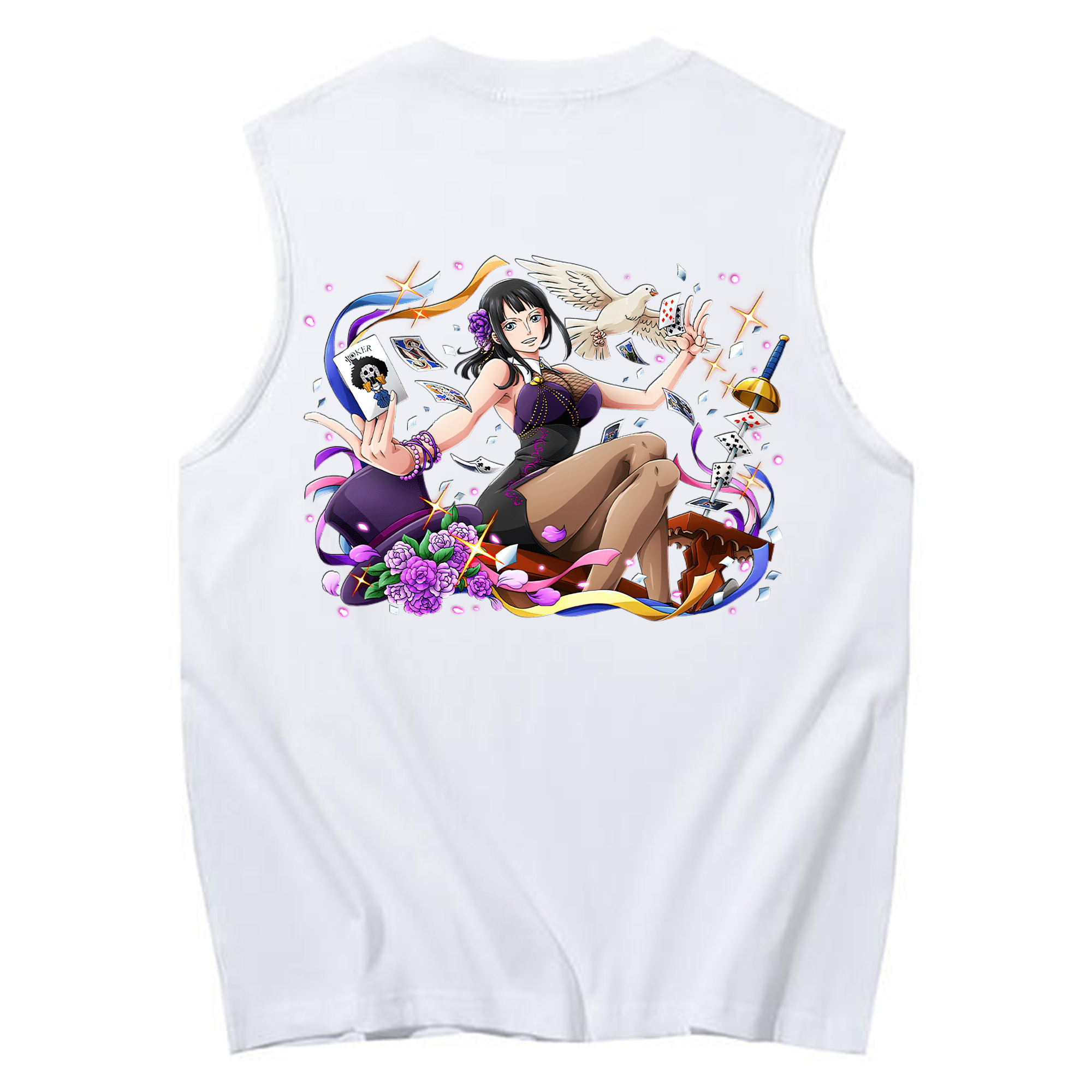 ワンピース ニコ・ロビン ONE PIECE Nico Robin コットン100％タンクトップ（背面プリント）