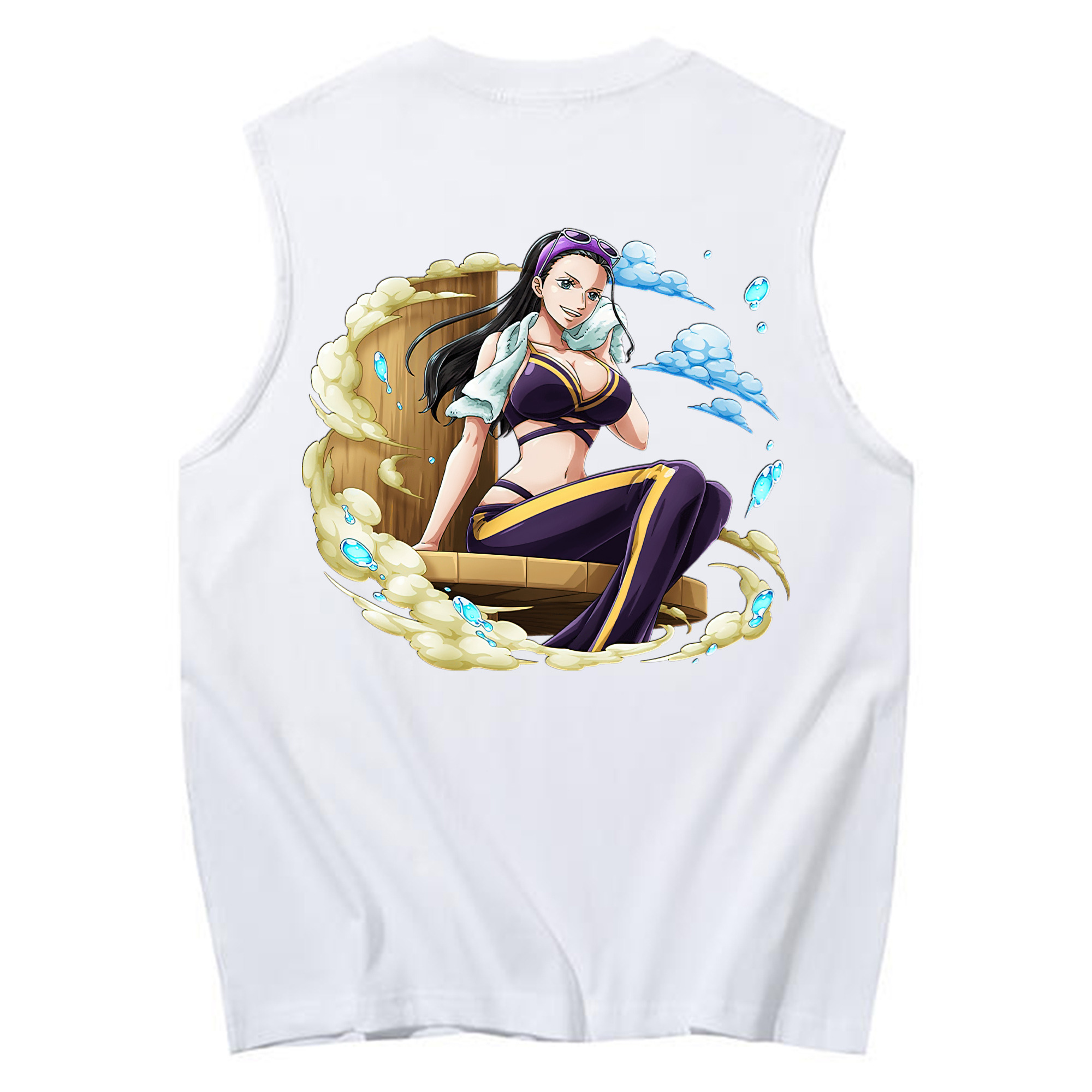 ワンピース ニコ・ロビン ONE PIECE Nico Robin コットン100％タンクトップ（背面プリント）