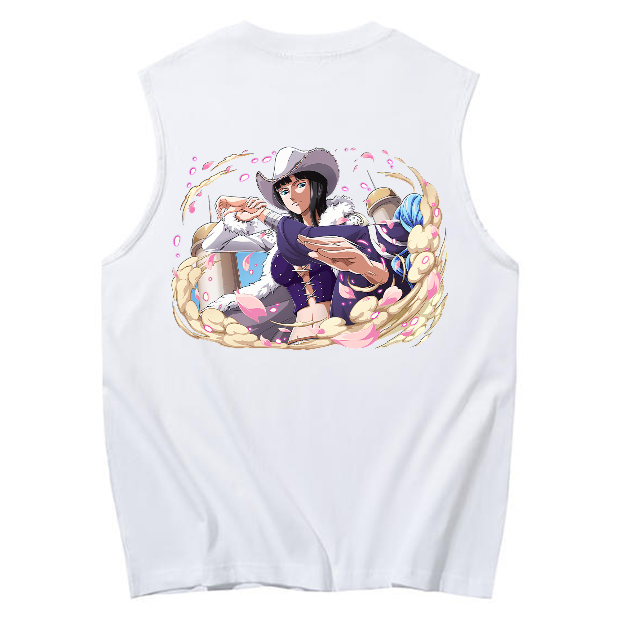 ワンピース ニコ・ロビン ONE PIECE Nico Robin コットン100％タンクトップ（背面プリント）