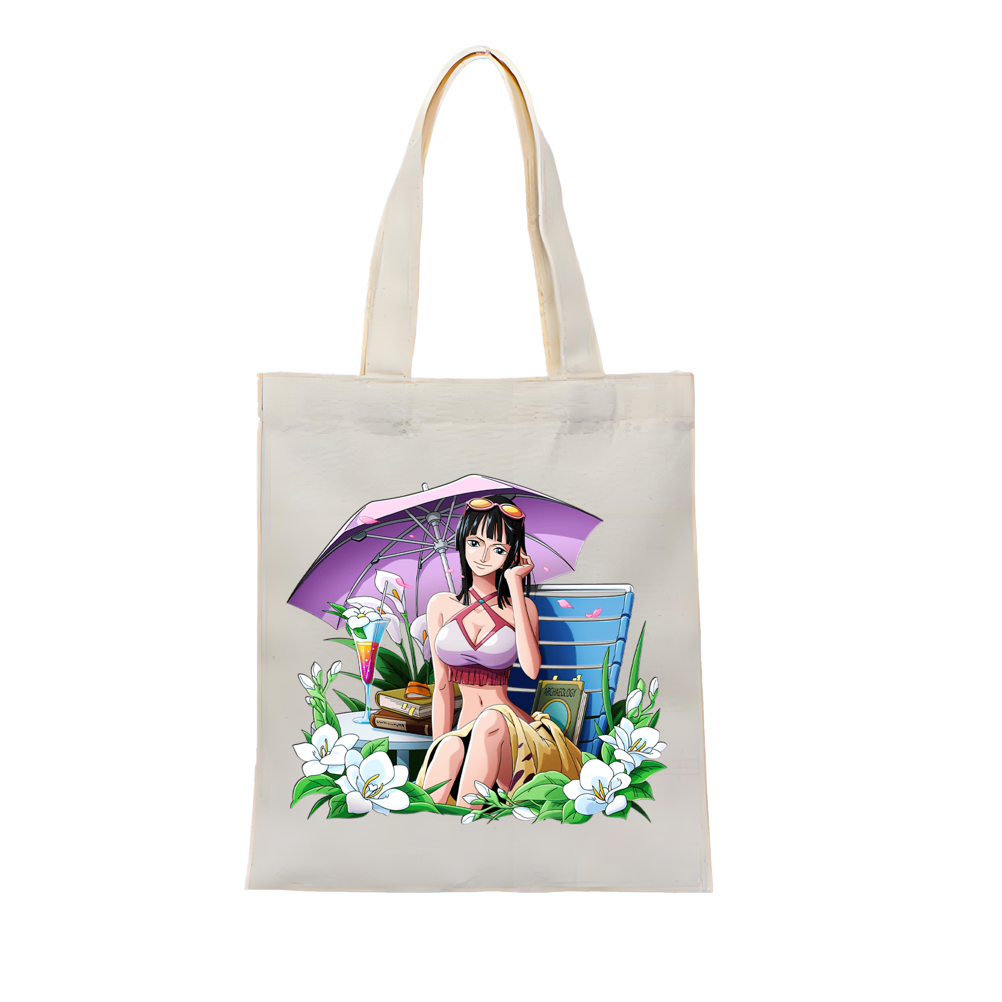 ワンピース ニコ・ロビン ONE PIECE Nico Robin 縦型キャンバス生地手提げバッグ　トートバッグ