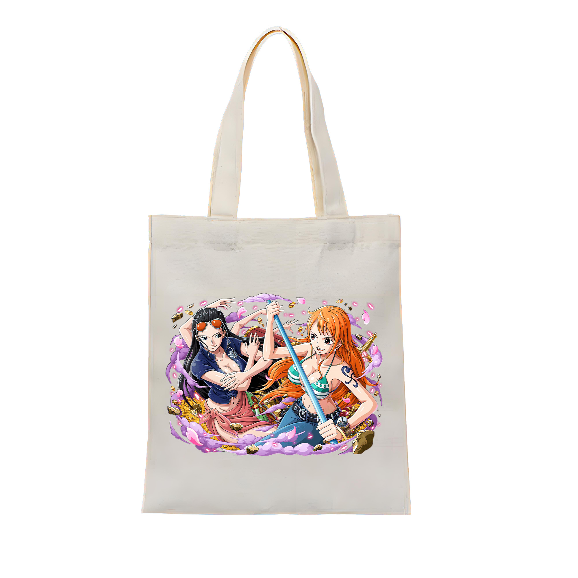 ワンピース ニコ・ロビン ONE PIECE Nico Robin 縦型キャンバス生地手提げバッグ　トートバッグ
