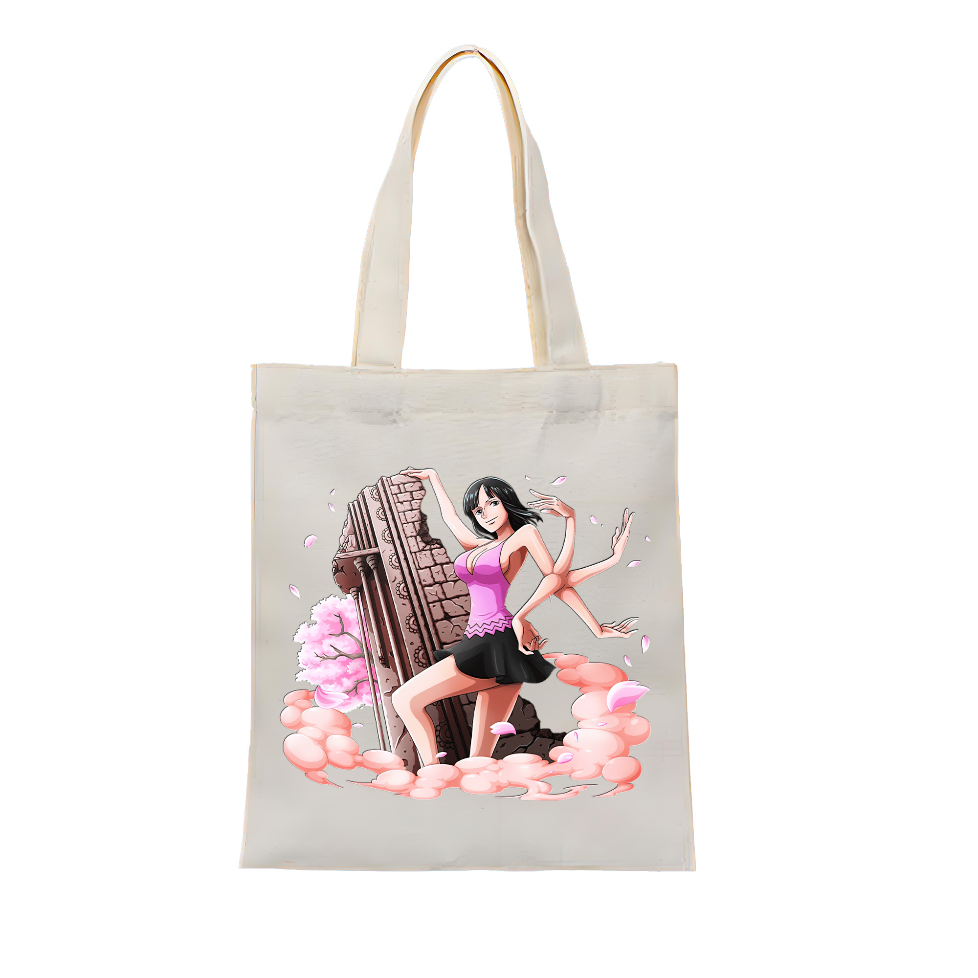 （画像用） ワンピース ニコ・ロビン ONE PIECE Nico Robin 縦型キャンバス生地手提げバッグ　トートバッグ