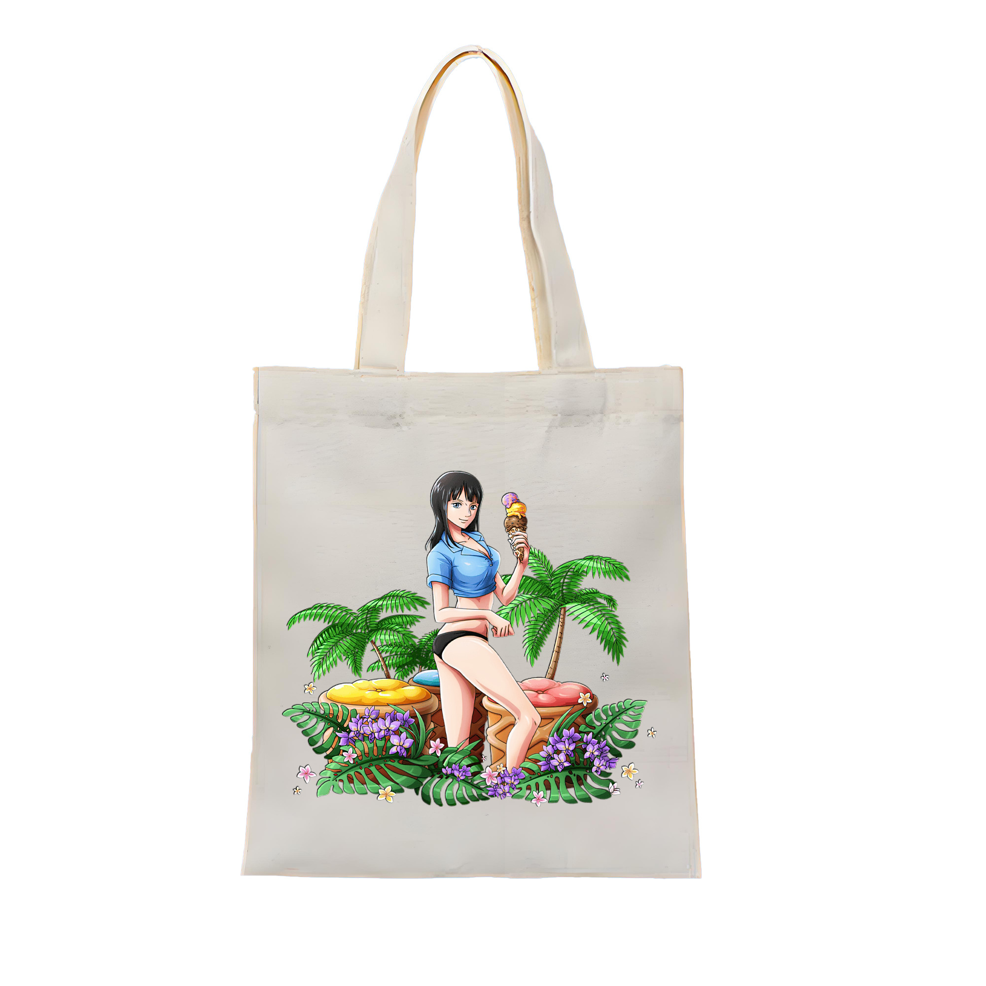 ワンピース ニコ・ロビン ONE PIECE Nico Robin 縦型キャンバス生地手提げバッグ　トートバッグ