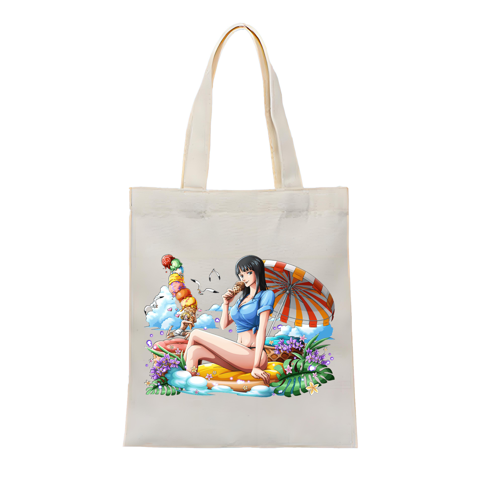 ワンピース ニコ・ロビン ONE PIECE Nico Robin 縦型キャンバス生地手提げバッグ　トートバッグ
