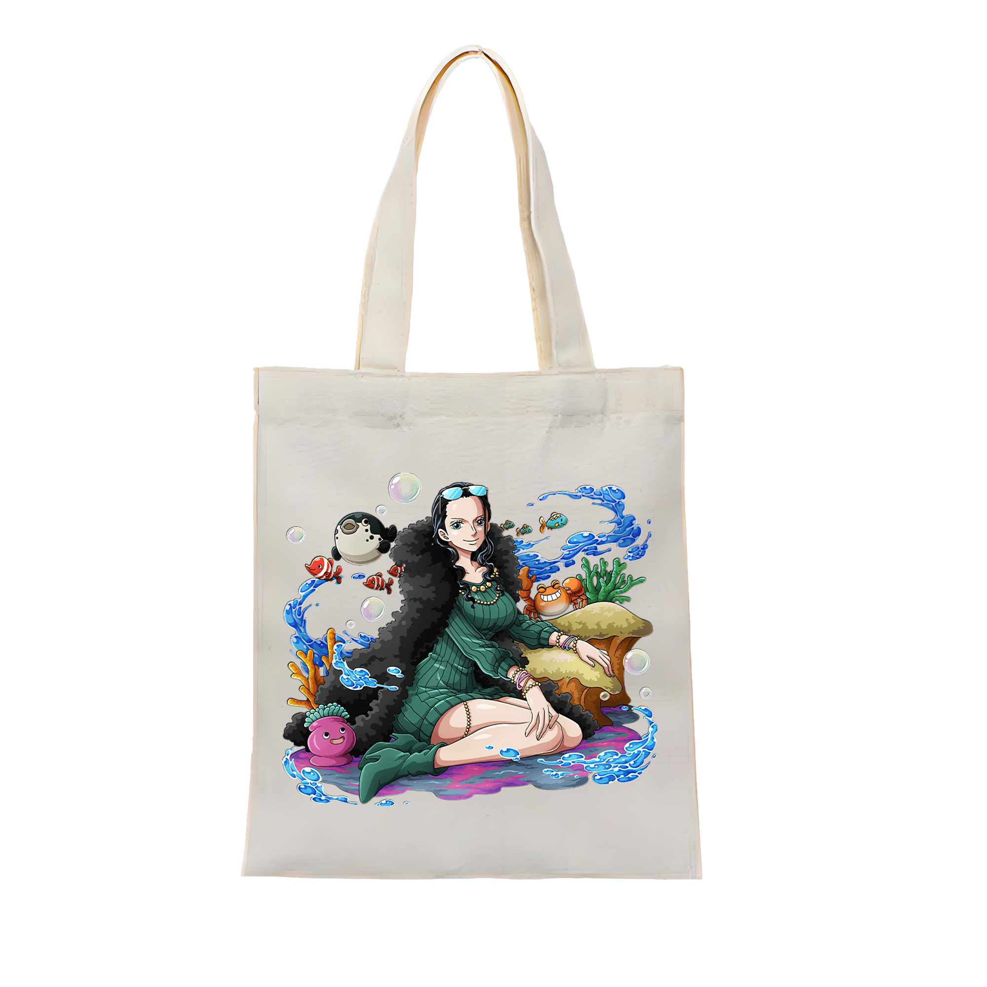 ワンピース ニコ・ロビン ONE PIECE Nico Robin 縦型キャンバス生地手提げバッグ　トートバッグ