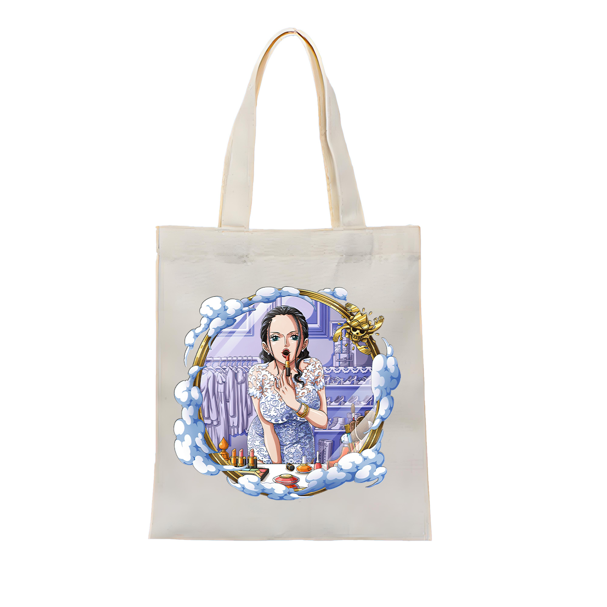 ワンピース ニコ・ロビン ONE PIECE Nico Robin 縦型キャンバス生地手提げバッグ　トートバッグ