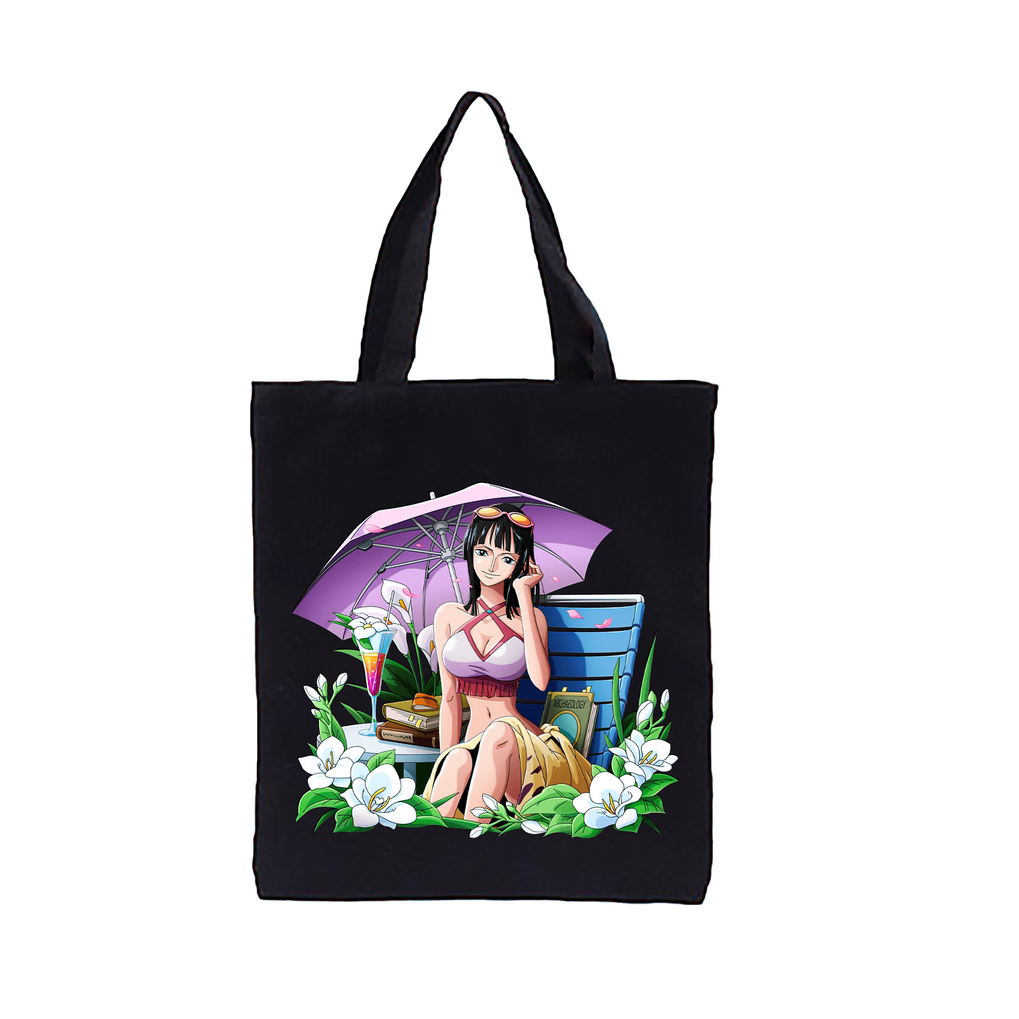 ワンピース ニコ・ロビン ONE PIECE Nico Robin 縦型キャンバス生地手提げバッグ　トートバッグ