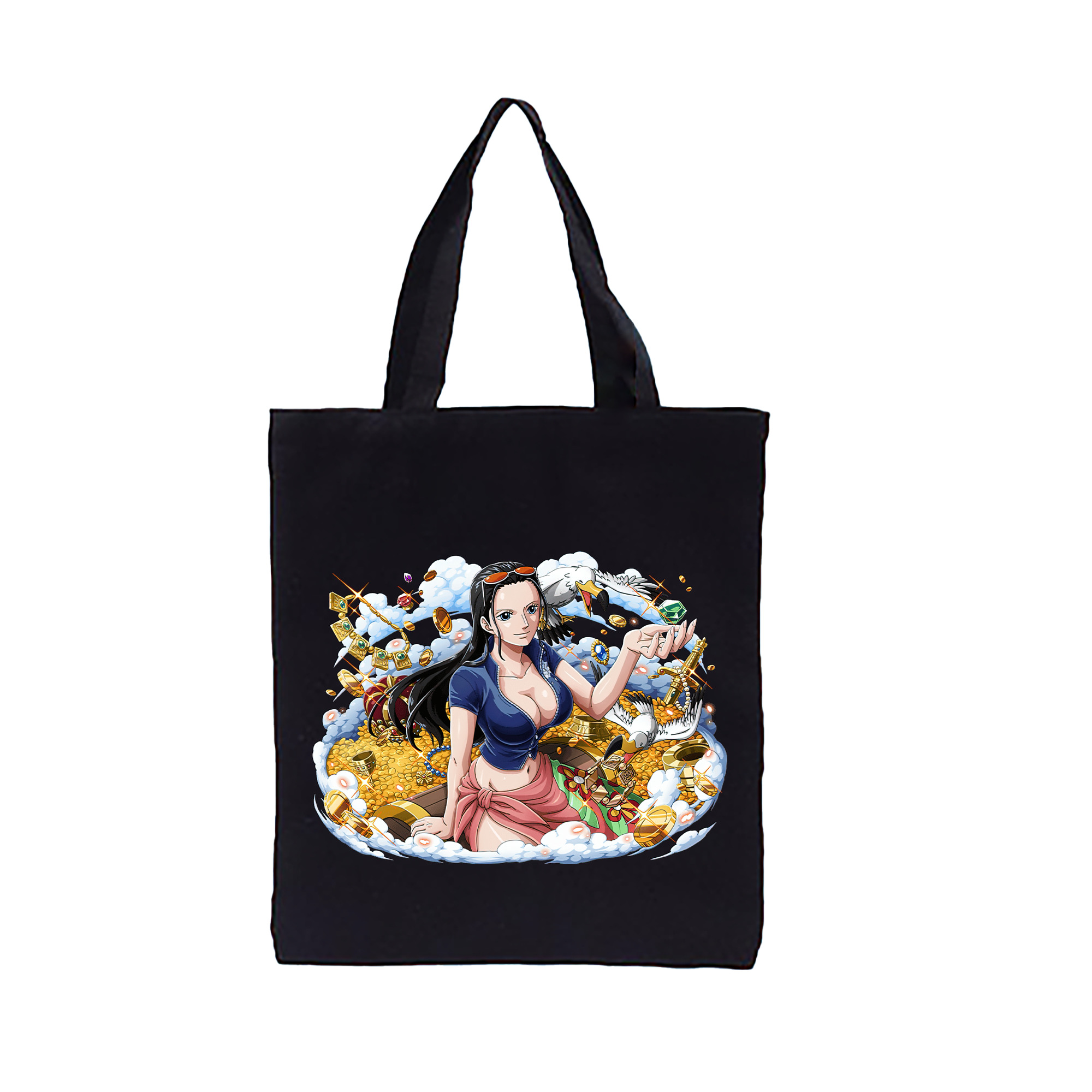ワンピース ニコ・ロビン ONE PIECE Nico Robin 縦型キャンバス生地手提げバッグ　トートバッグ