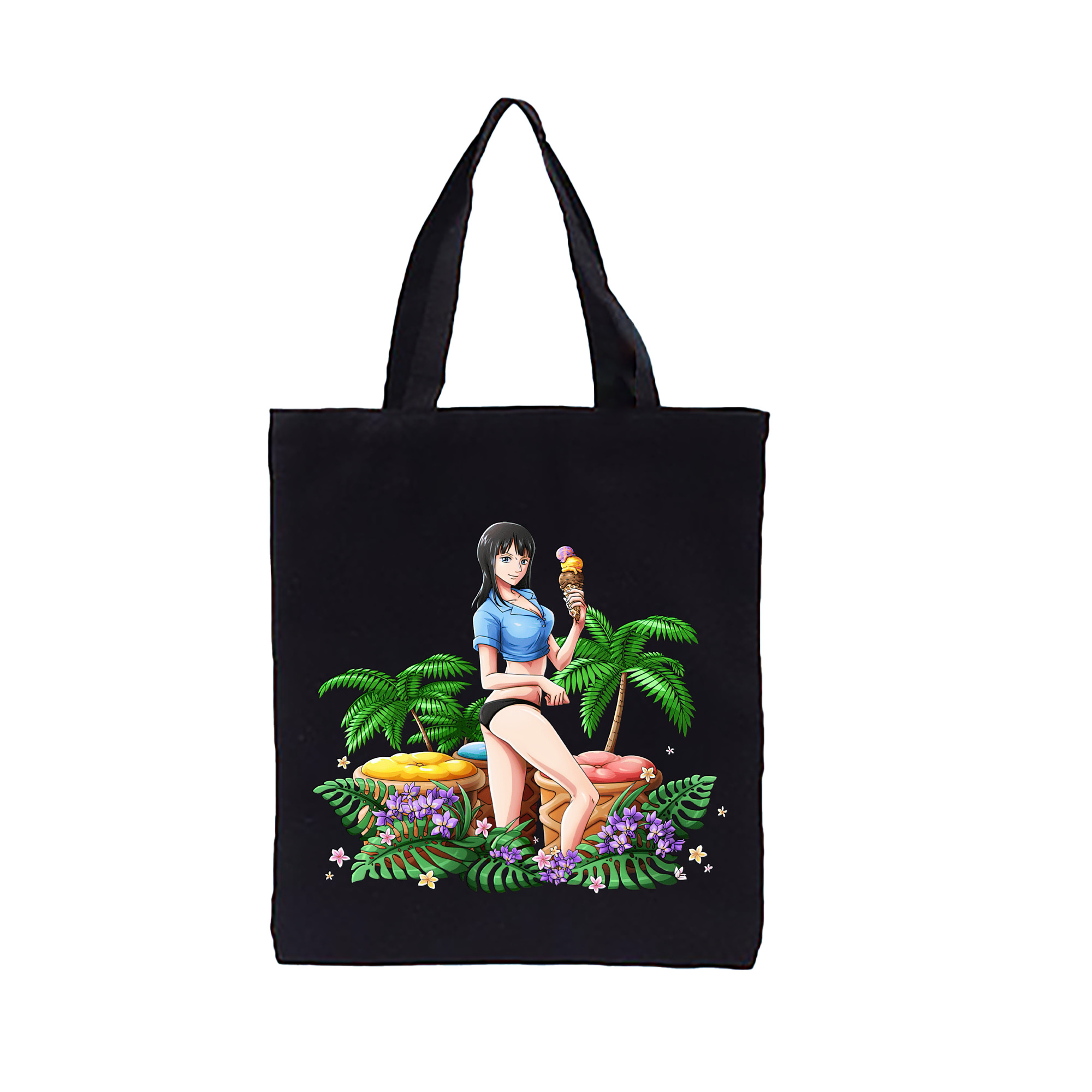 ワンピース ニコ・ロビン ONE PIECE Nico Robin 縦型キャンバス生地手提げバッグ　トートバッグ