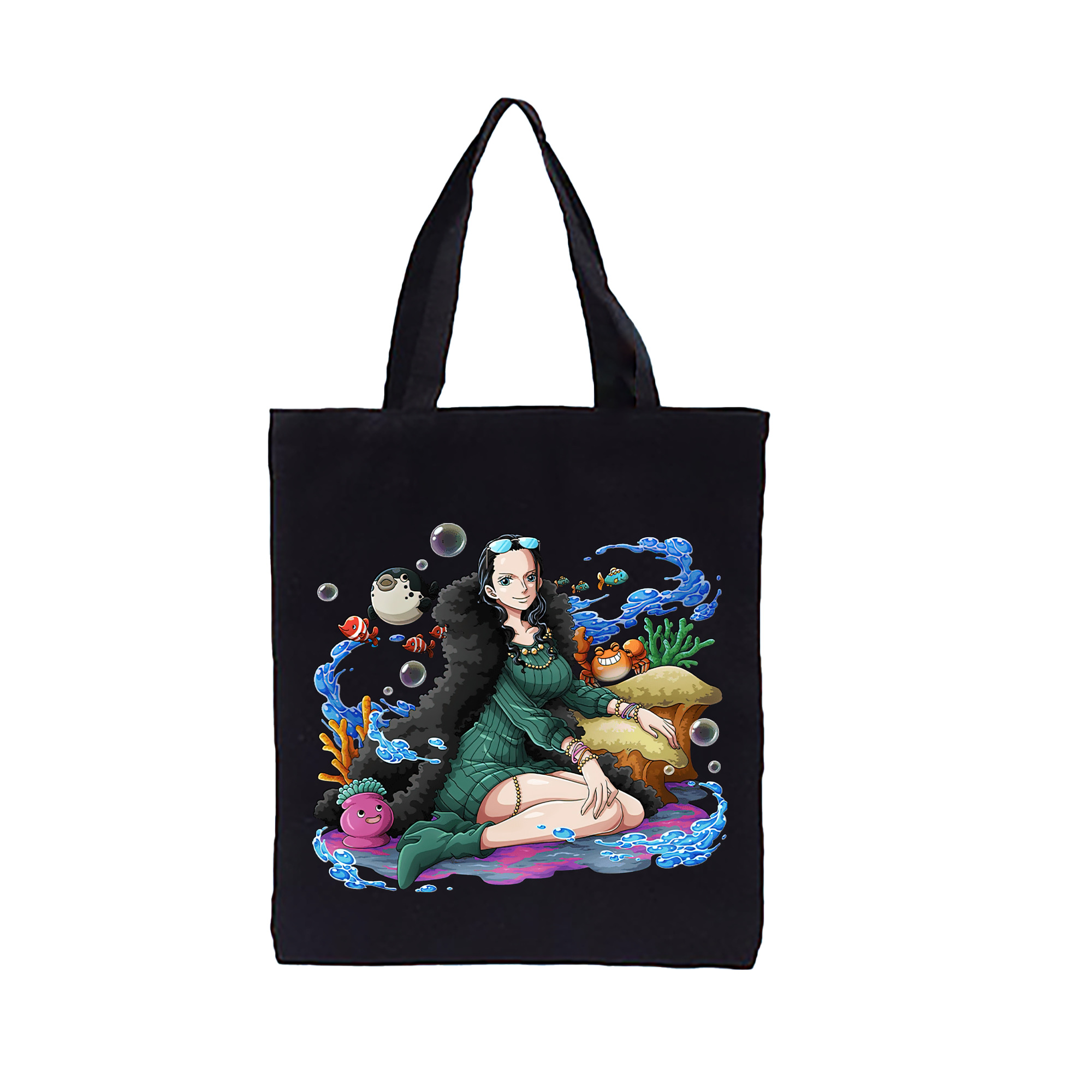 ワンピース ニコ・ロビン ONE PIECE Nico Robin 縦型キャンバス生地手提げバッグ　トートバッグ