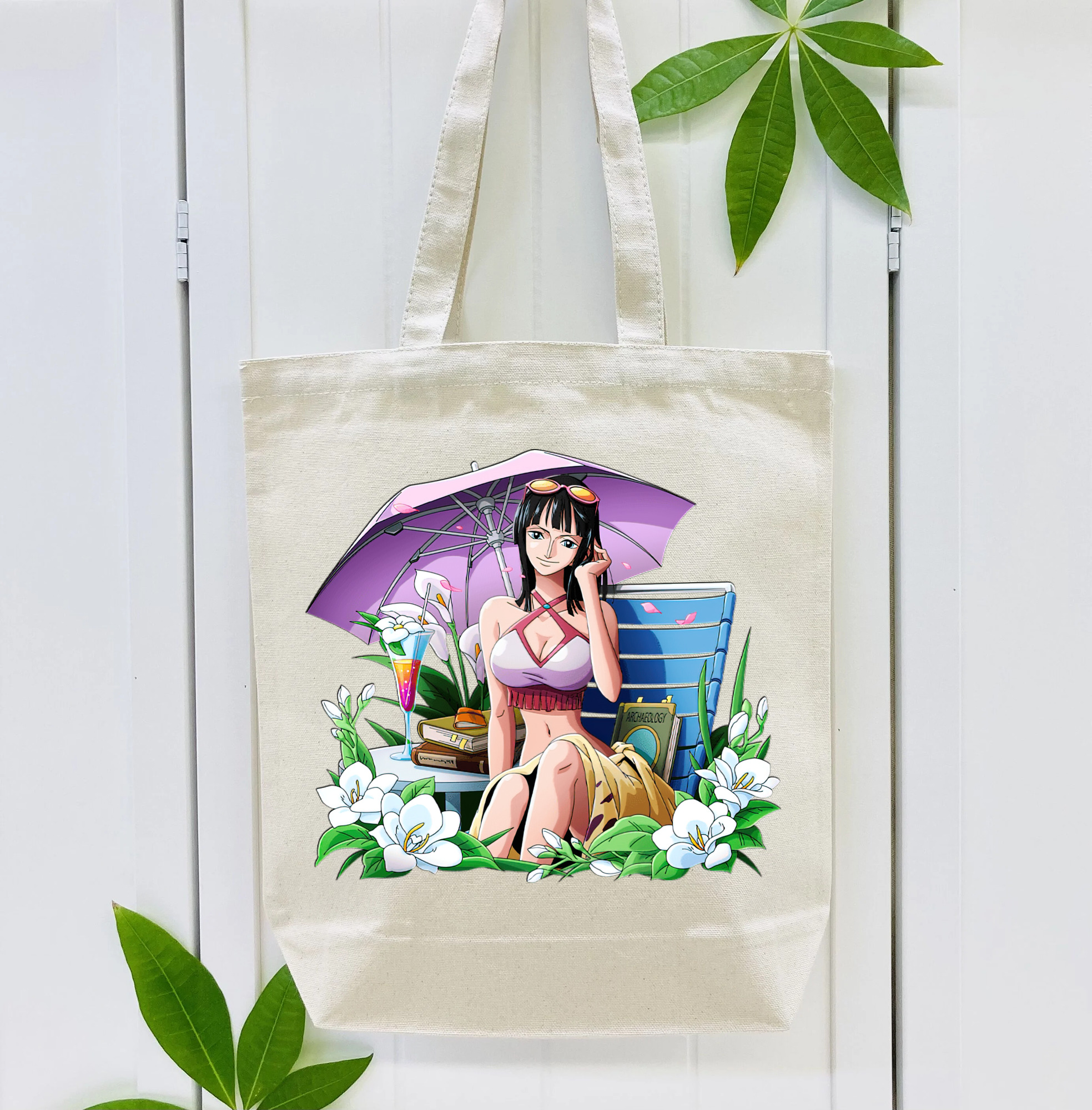 ワンピース ニコ・ロビン ONE PIECE Nico Robin 縦型キャンバス生地手提げバッグ　トートバッグ