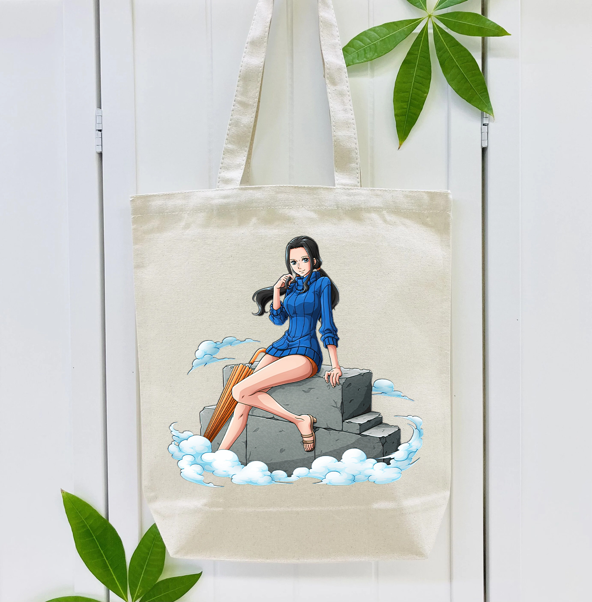 ワンピース ニコ・ロビン ONE PIECE Nico Robin 縦型キャンバス生地手提げバッグ　トートバッグ