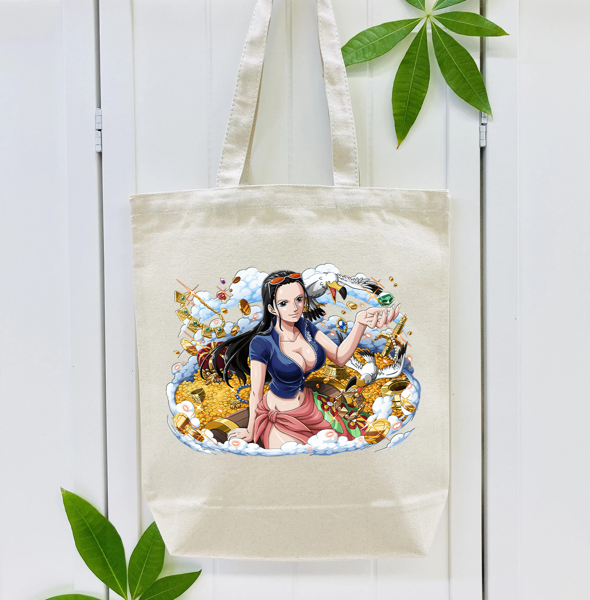 ワンピース ニコ・ロビン ONE PIECE Nico Robin 縦型キャンバス生地手提げバッグ　トートバッグ