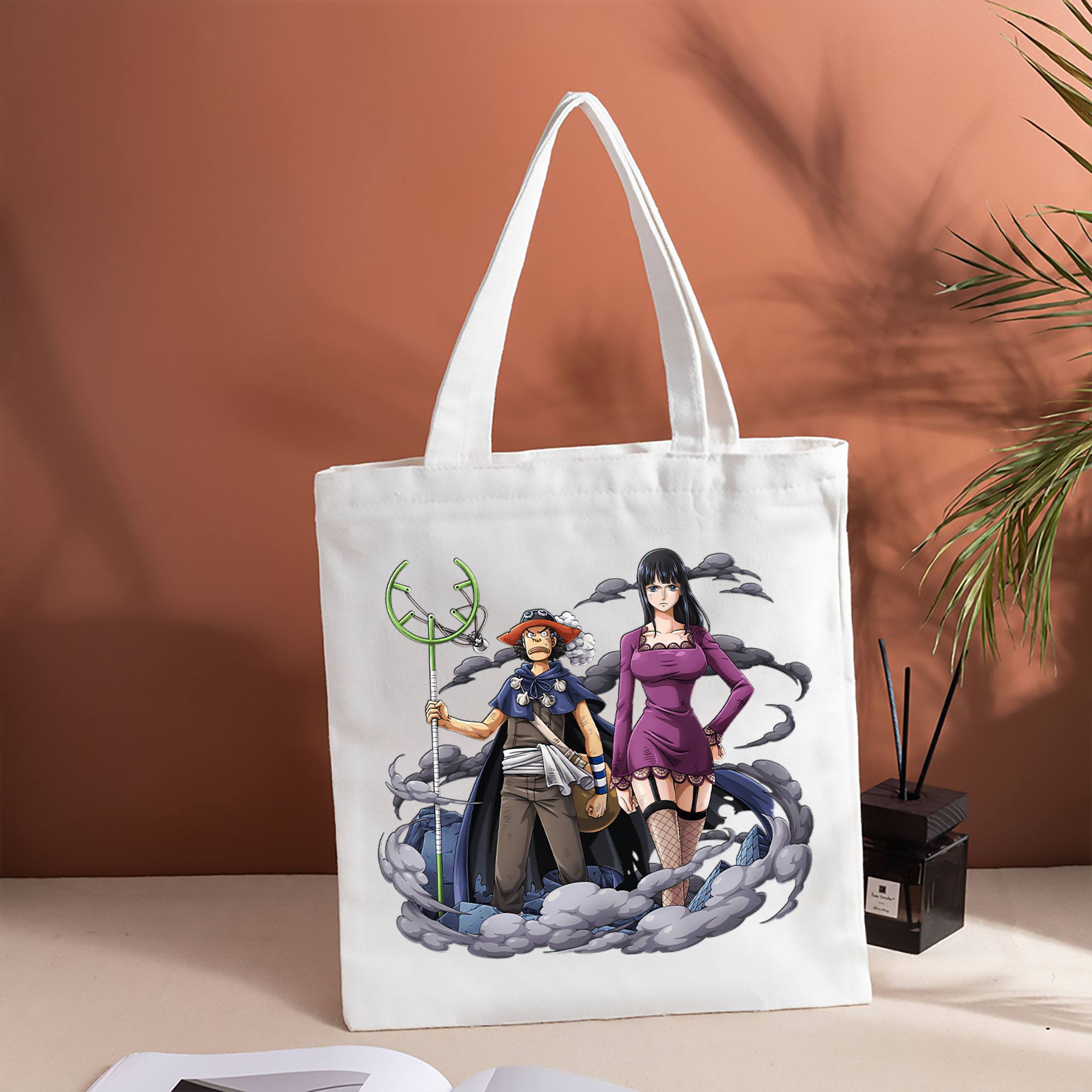 ワンピース ニコ・ロビン ONE PIECE Nico Robin 縦型キャンバス生地手提げバッグ　トートバッグ