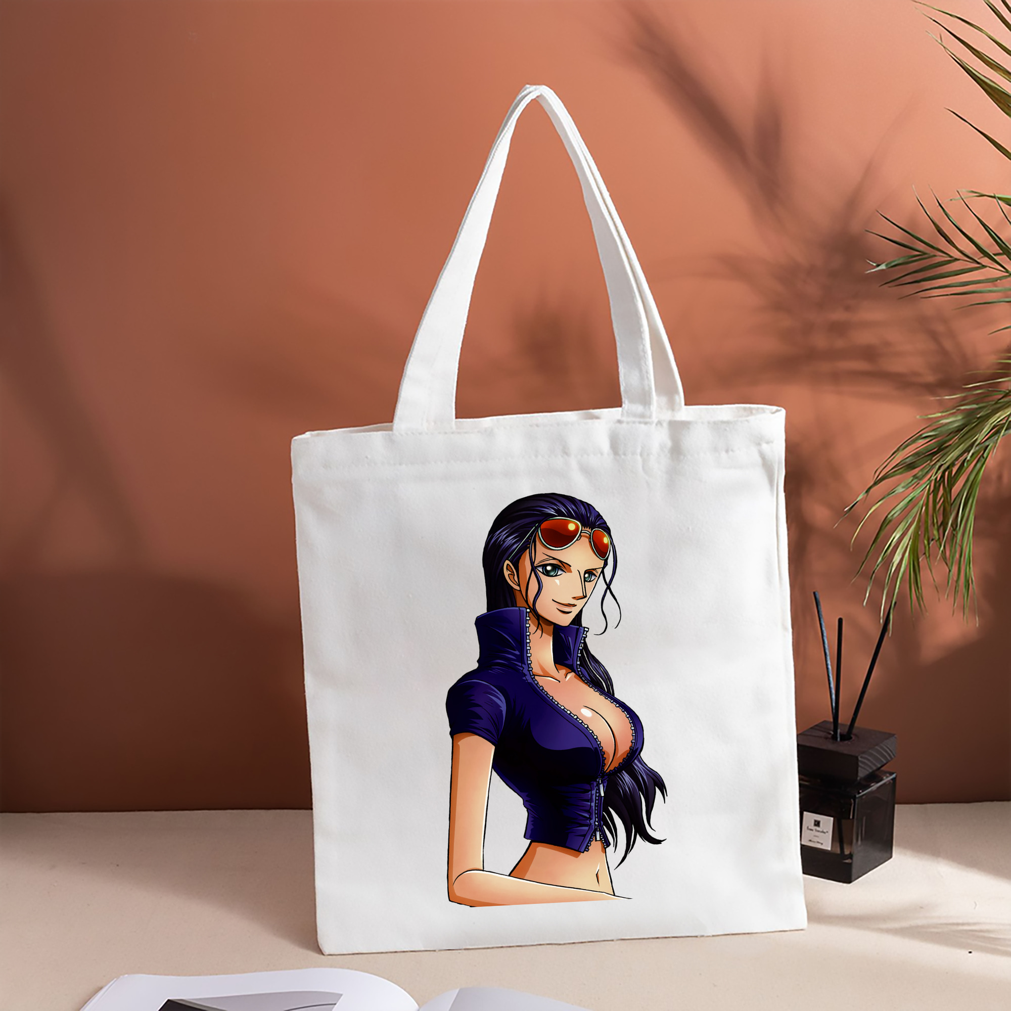 ワンピース ニコ・ロビン ONE PIECE Nico Robin 縦型キャンバス生地手提げバッグ　トートバッグ