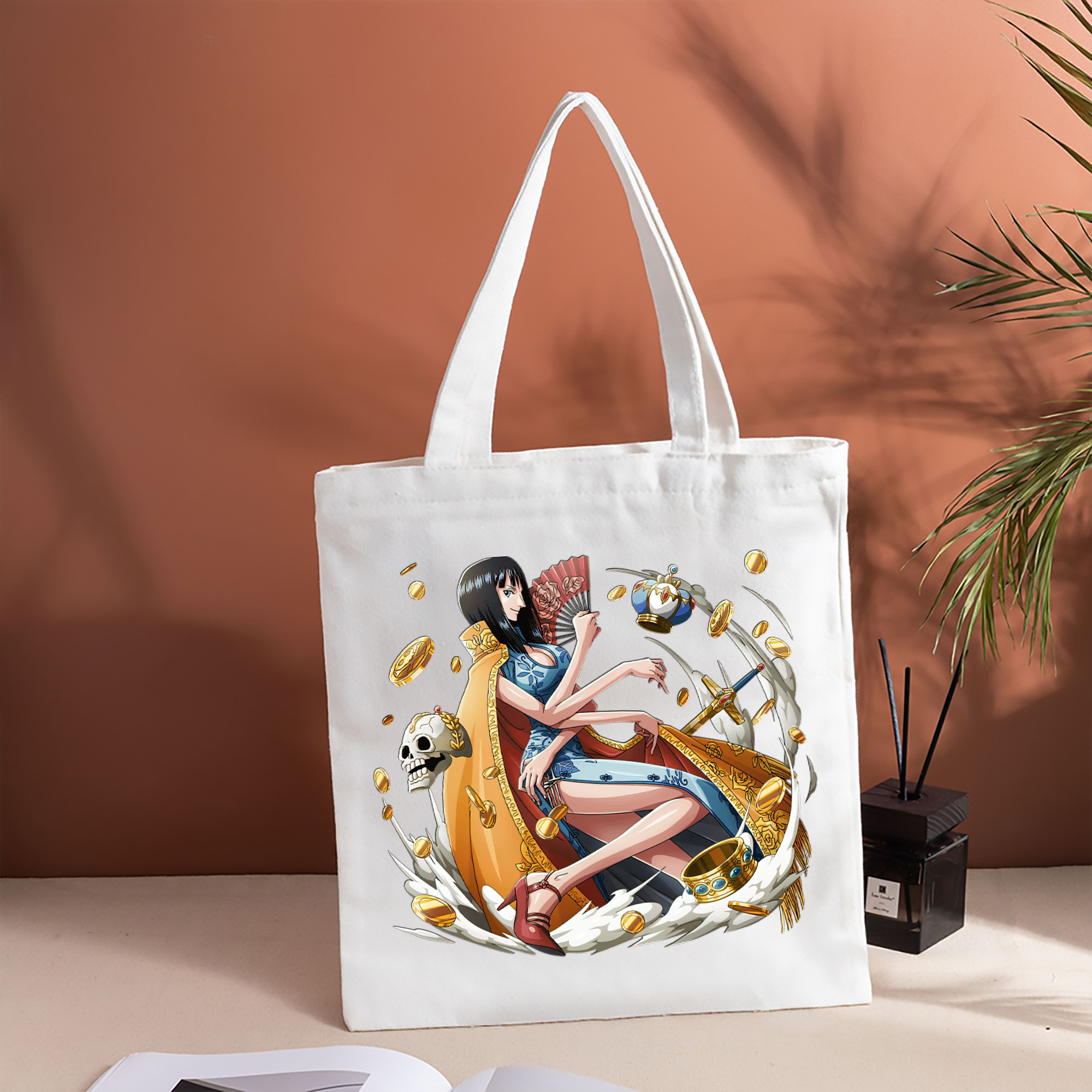 ワンピース ニコ・ロビン ONE PIECE Nico Robin 縦型キャンバス生地手提げバッグ　トートバッグ