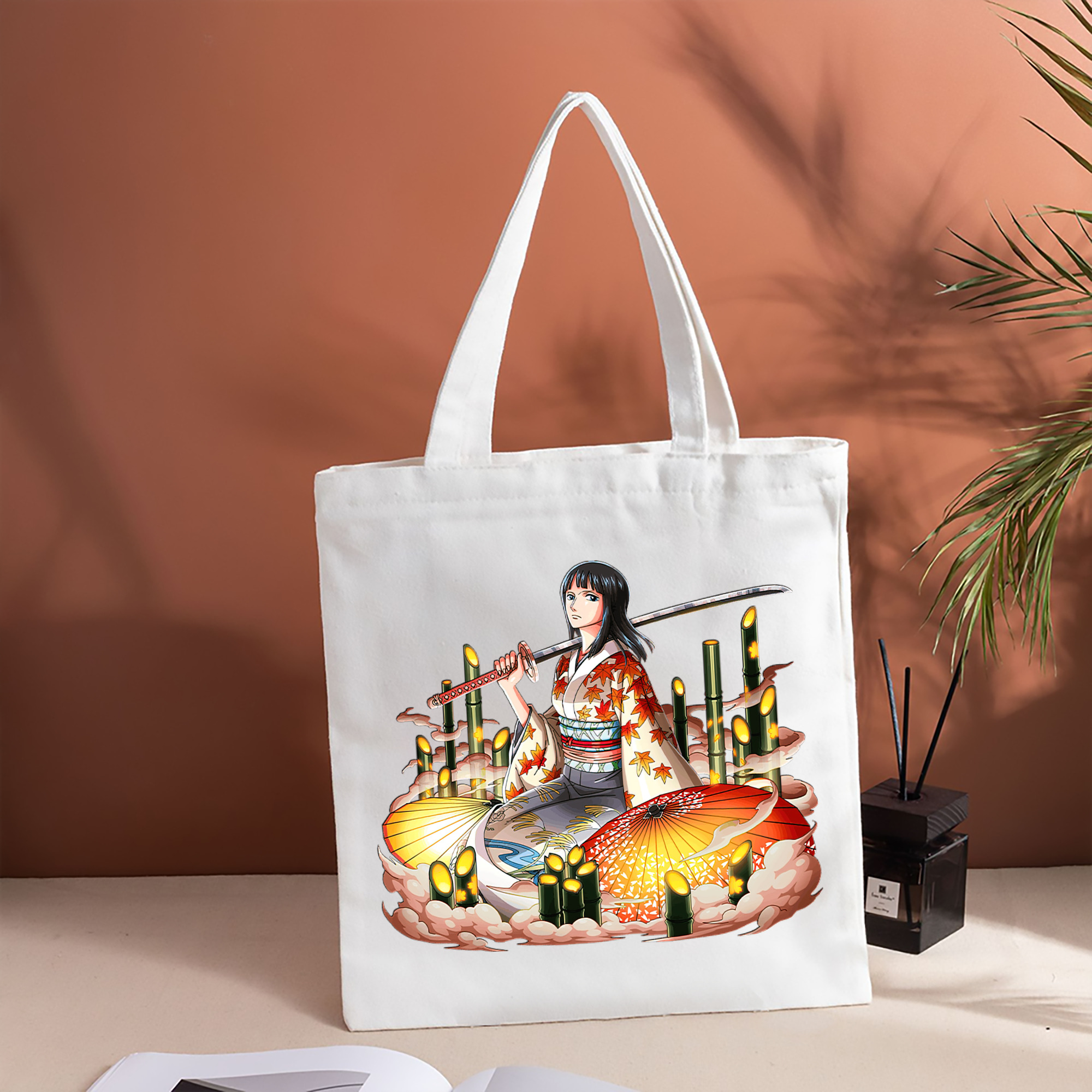 ワンピース ニコ・ロビン ONE PIECE Nico Robin 縦型キャンバス生地手提げバッグ　トートバッグ