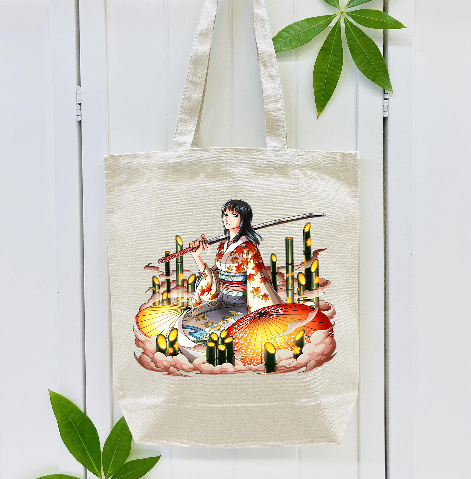 ワンピース ニコ・ロビン ONE PIECE Nico Robin 縦型キャンバス生地手提げバッグ　トートバッグ