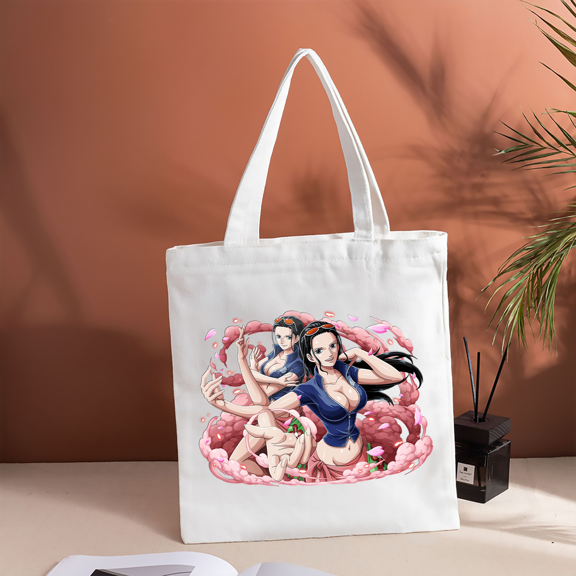 ワンピース ニコ・ロビン ONE PIECE Nico Robin 縦型キャンバス生地手提げバッグ　トートバッグ