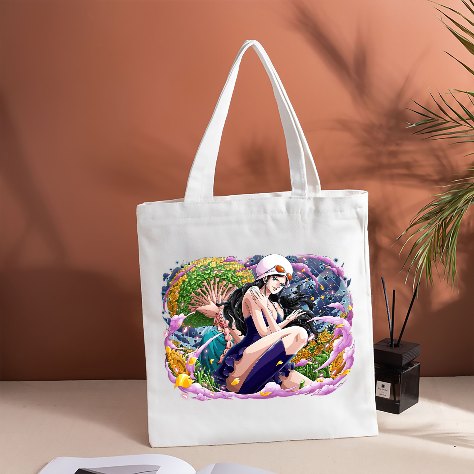 ワンピース ニコ・ロビン ONE PIECE Nico Robin 縦型キャンバス生地手提げバッグ　トートバッグ