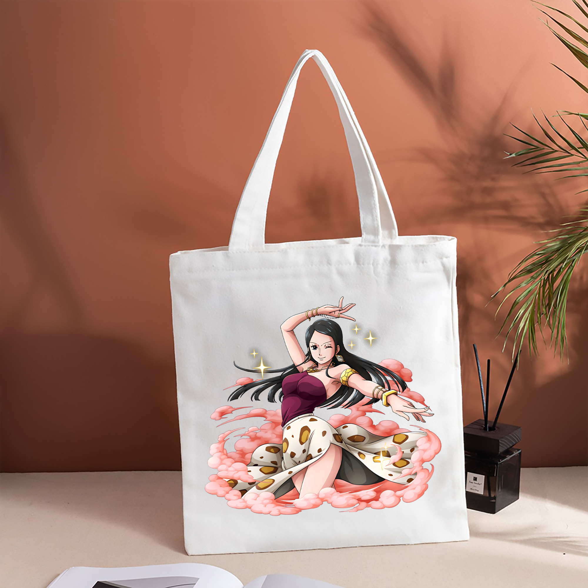 ワンピース ニコ・ロビン ONE PIECE Nico Robin 縦型キャンバス生地手提げバッグ　トートバッグ